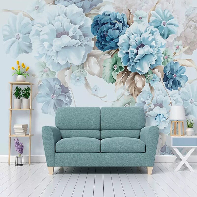Peony Floral Pastoral Wallpaper - Self-Adhesive Removable Wall Mural for Bedroom, Living Room, Nursery Decor - Perfect for Home Interior Design & DIY Wall Covering