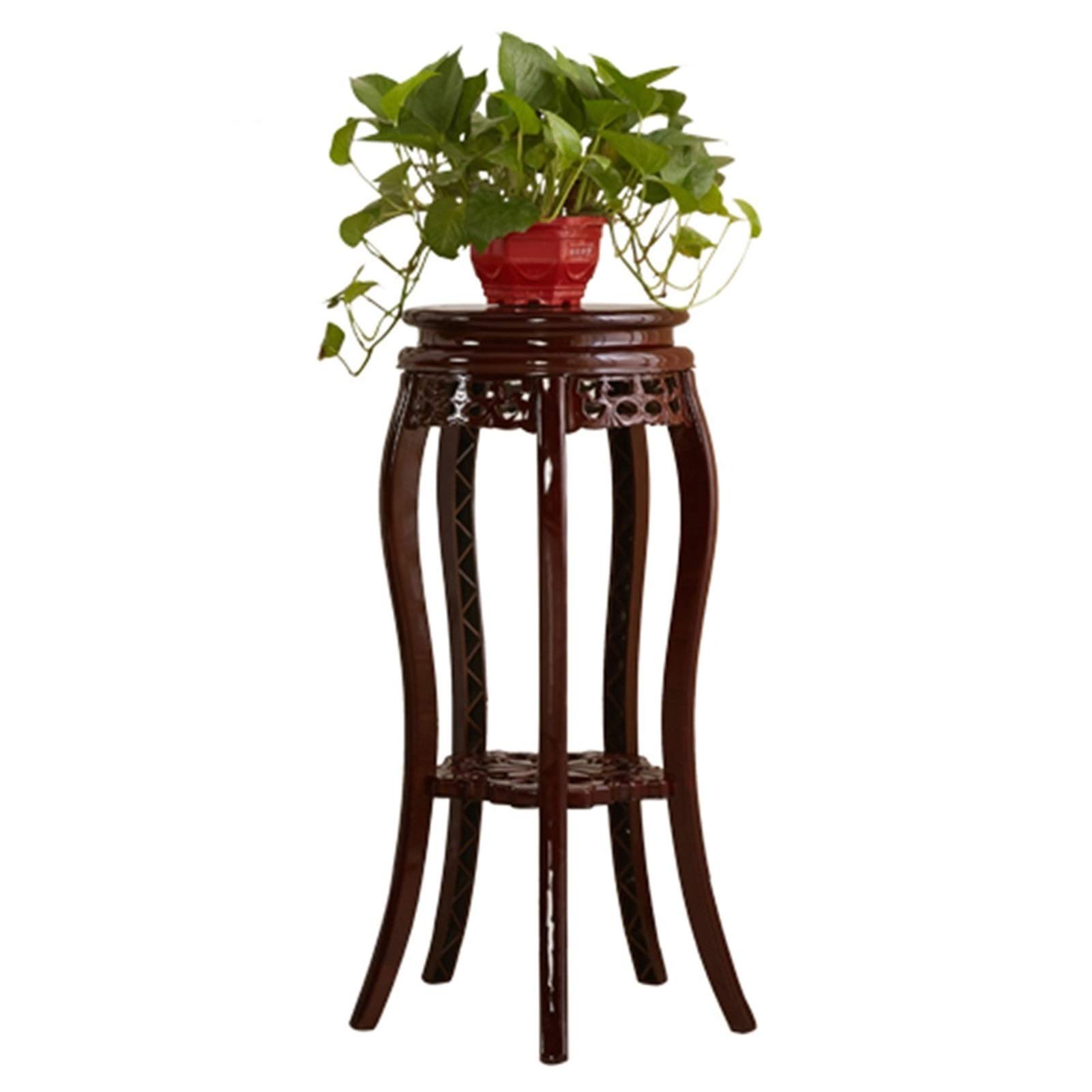 GZHENH Vintage Indoor Plant Stand - Sturdy Flower Pot Holder with Retro Design, 30x26x80cm Brown Wooden Sofa Side Table for Living Room, Bedroom & Patio Decor (3 Sizes Available) - Perfect for Displaying Potted Plants, Books and Home Decor Items