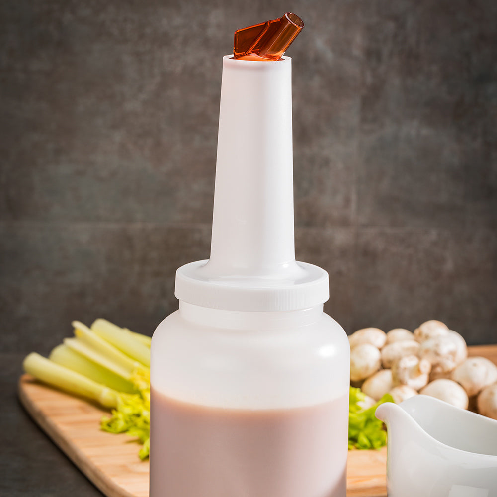 2 Quart Plastic Storage Bottle with Quick Pour Spout & Lid - 4.75