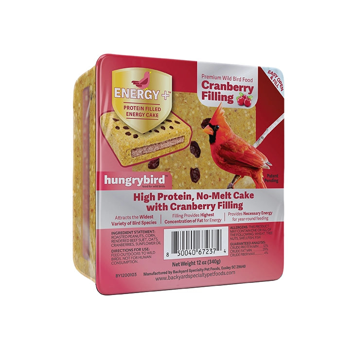 Premium Energy+ Suet Cakes with Cranberry Filling - High Protein Wild Bird Food, 12 Pack - Perfect for Backyard Bird Feeding & Attracting Woodpeckers, Nuthatches in Winter