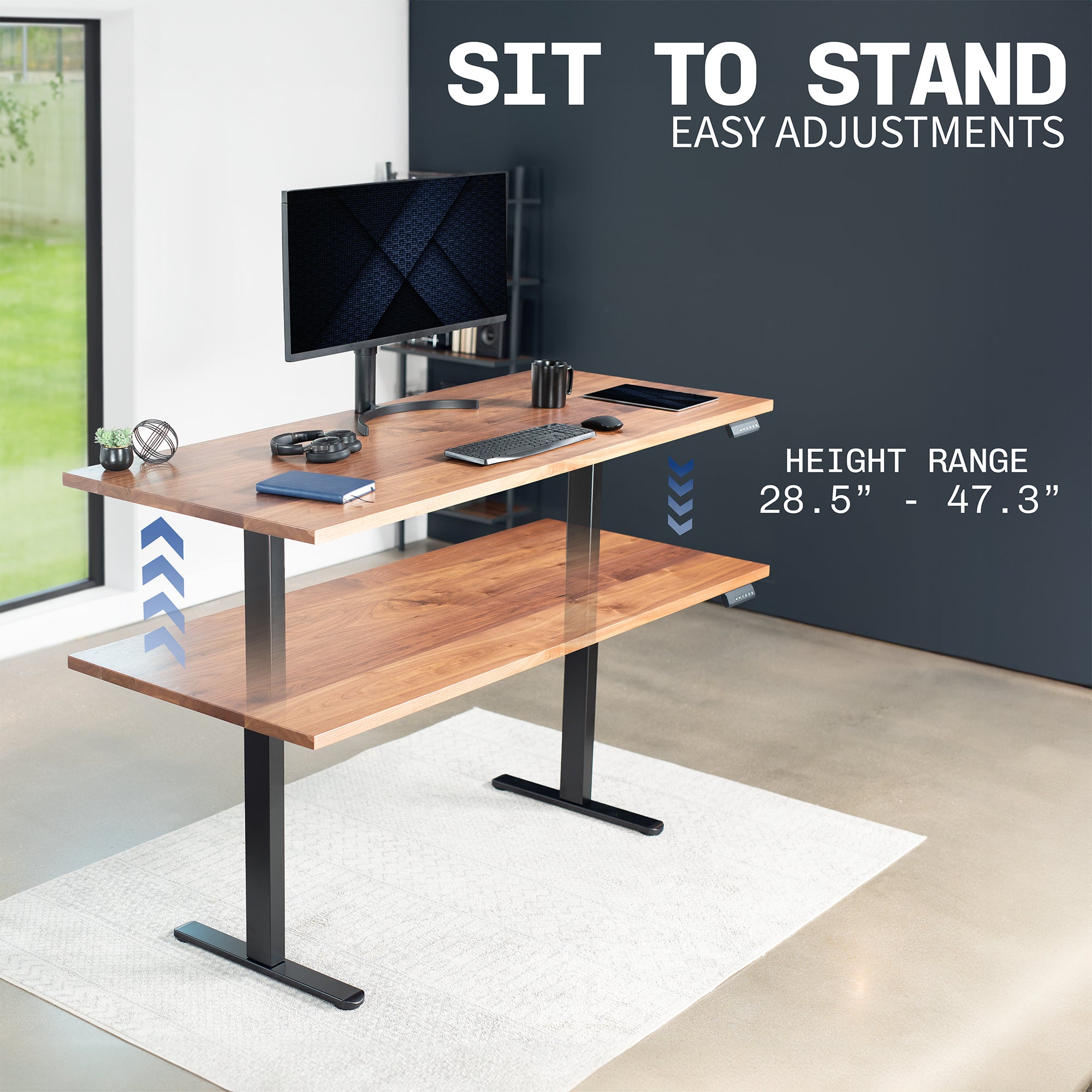 Electric Dual Motor Adjustable Height Standing Desk Frame with Memory Controller - Perfect for Home Office, Gaming & Workspace Ergonomics