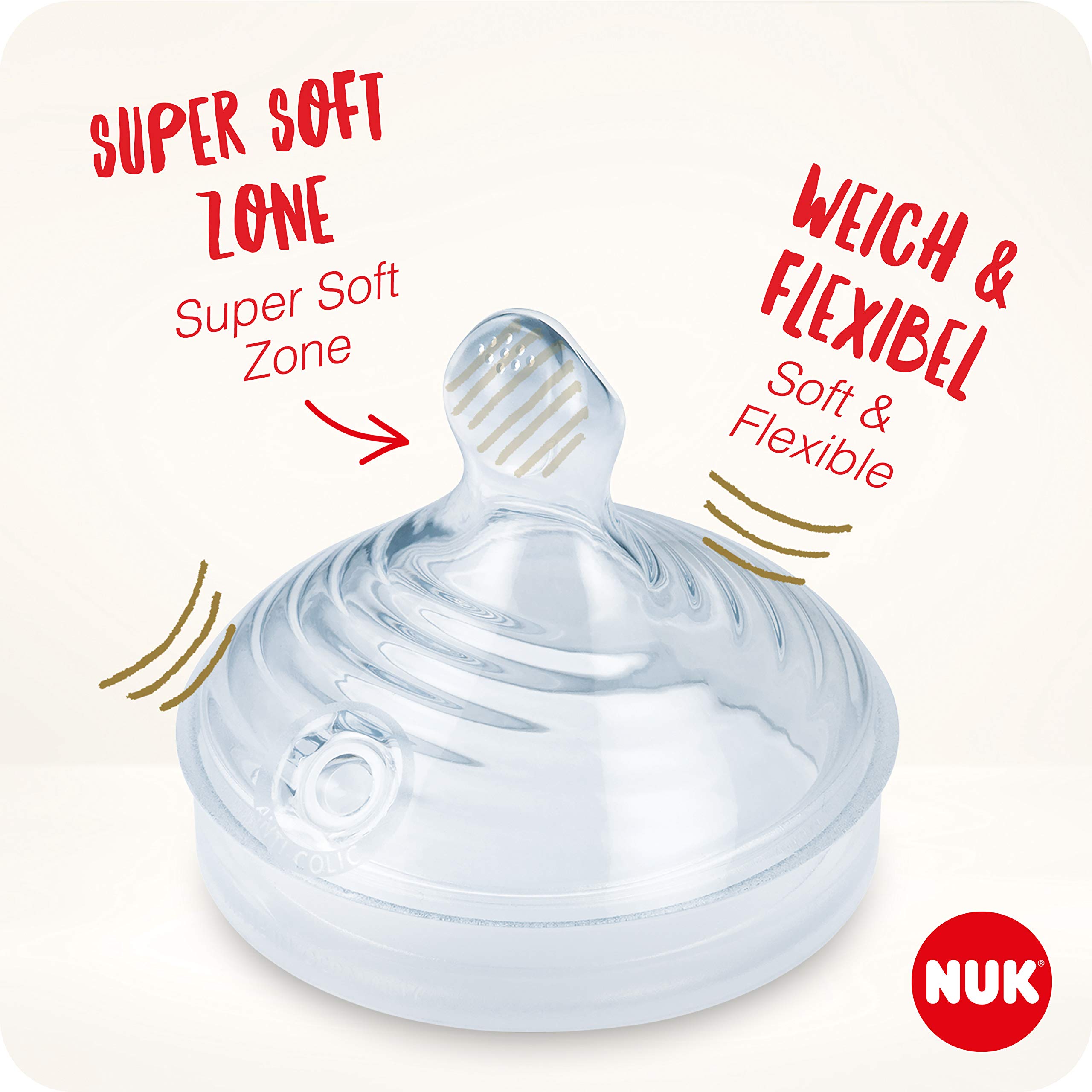 NUK Nature Sense Perfect Starter Baby Bottle Set - 2 (150ml, 0-6 Months) Anti-Colic Bottles with Temperature Display, Pacifier, Bottle Warmer, 2 Feeding Spoons & Formula Dispenser - 7 Piece Newborn Feeding Kit for Easy Daycare & Travel Feeding