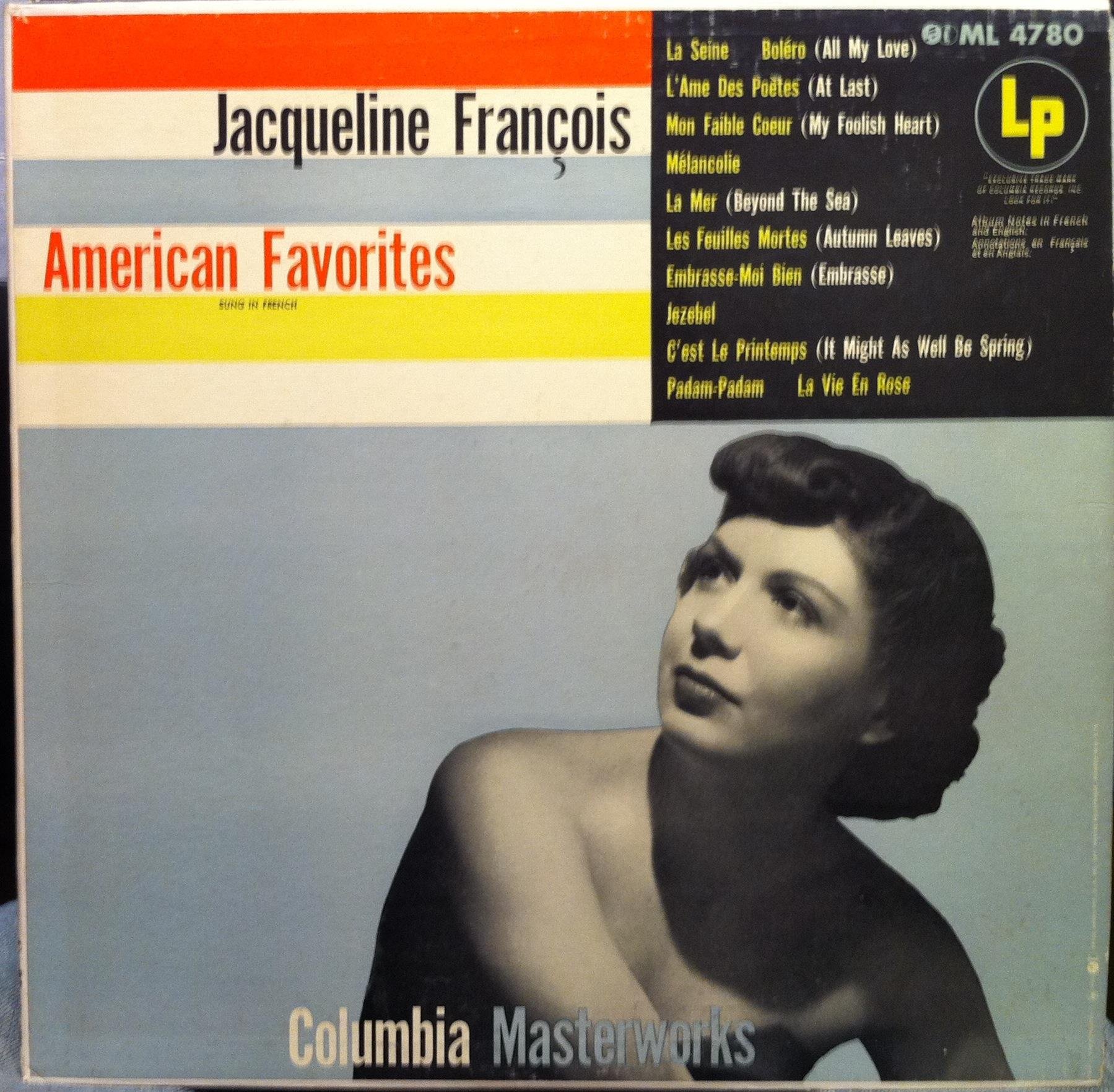 Jacqueline Francois American Favorites Vinyl Record - Classic French Chanson Music LP for Collectors & Audiophiles - Perfect for Vintage Music Lovers, Home Decor & Gift Giving