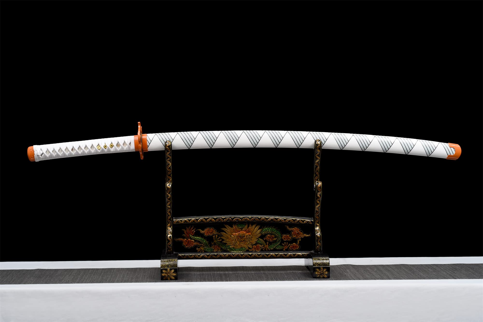 Demon Slayer Anime Cosplay Katana - Handmade T10 Steel Clay Tempered Sword with Hamon, Authentic Japanese Samurai Sword for Collection, Display & Cosplay Events