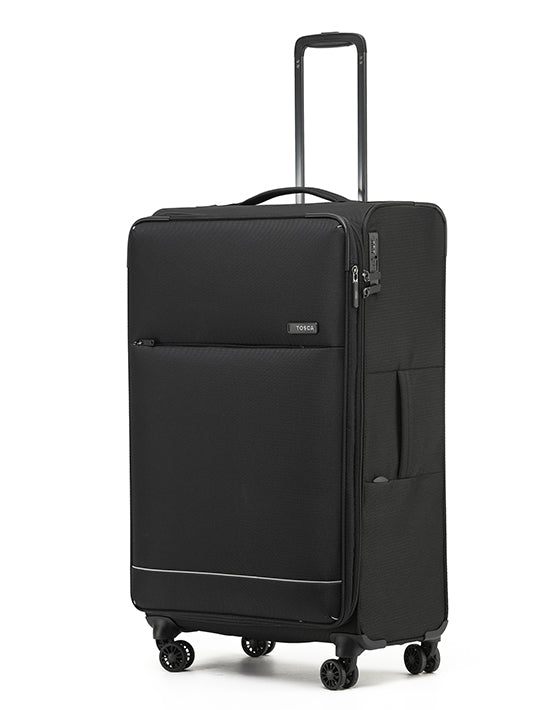 Tosca SO LITE AIR5055 79cm Large Spinner Luggage - Lightweight Expandable Suitcase with 360° Wheels, Black - Perfect for Business Travel & Vacation Packing