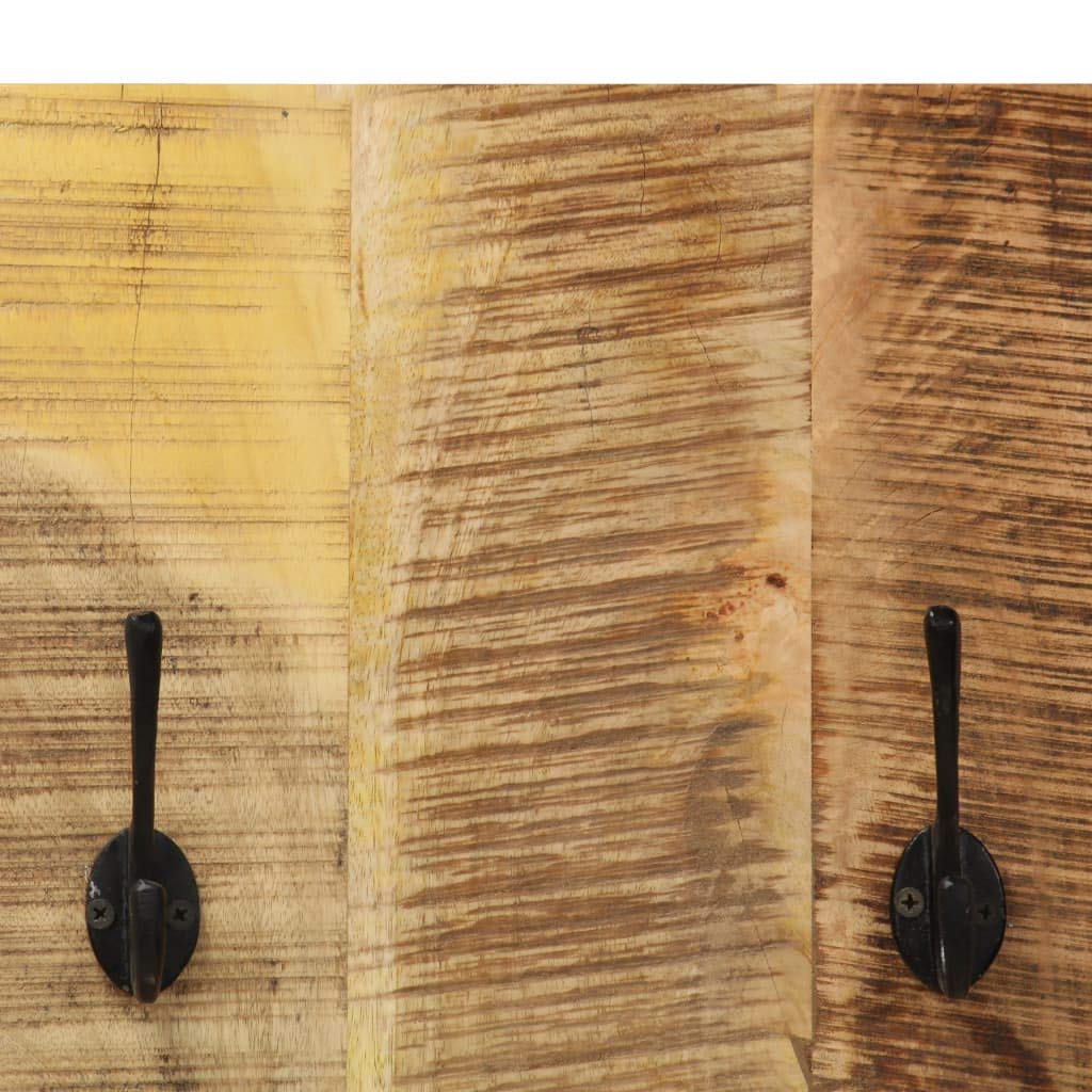 Premium Solid Mango Wood Wall-Mounted Coat Rack Set of 2 - 14.2x43.3x1.2 Inches - Durable Entryway Organizer for Hats, Scarves & Jackets - Perfect for Hallway, Bedroom or Mudroom Storage
