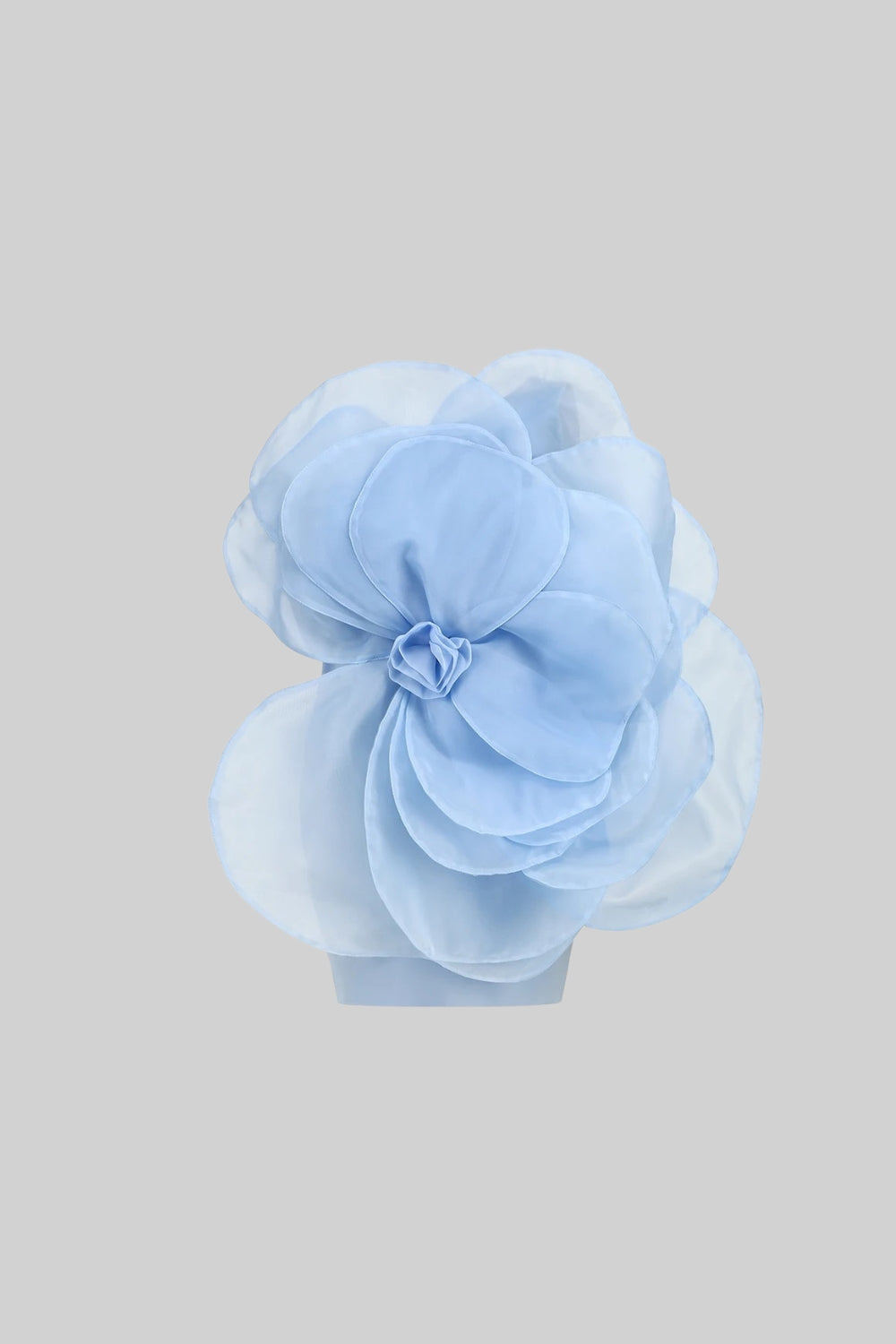 3D Voluminous Organza Floral Mini Dress in Blue - Elegant Party Wear for Weddings, Prom & Special Occasions