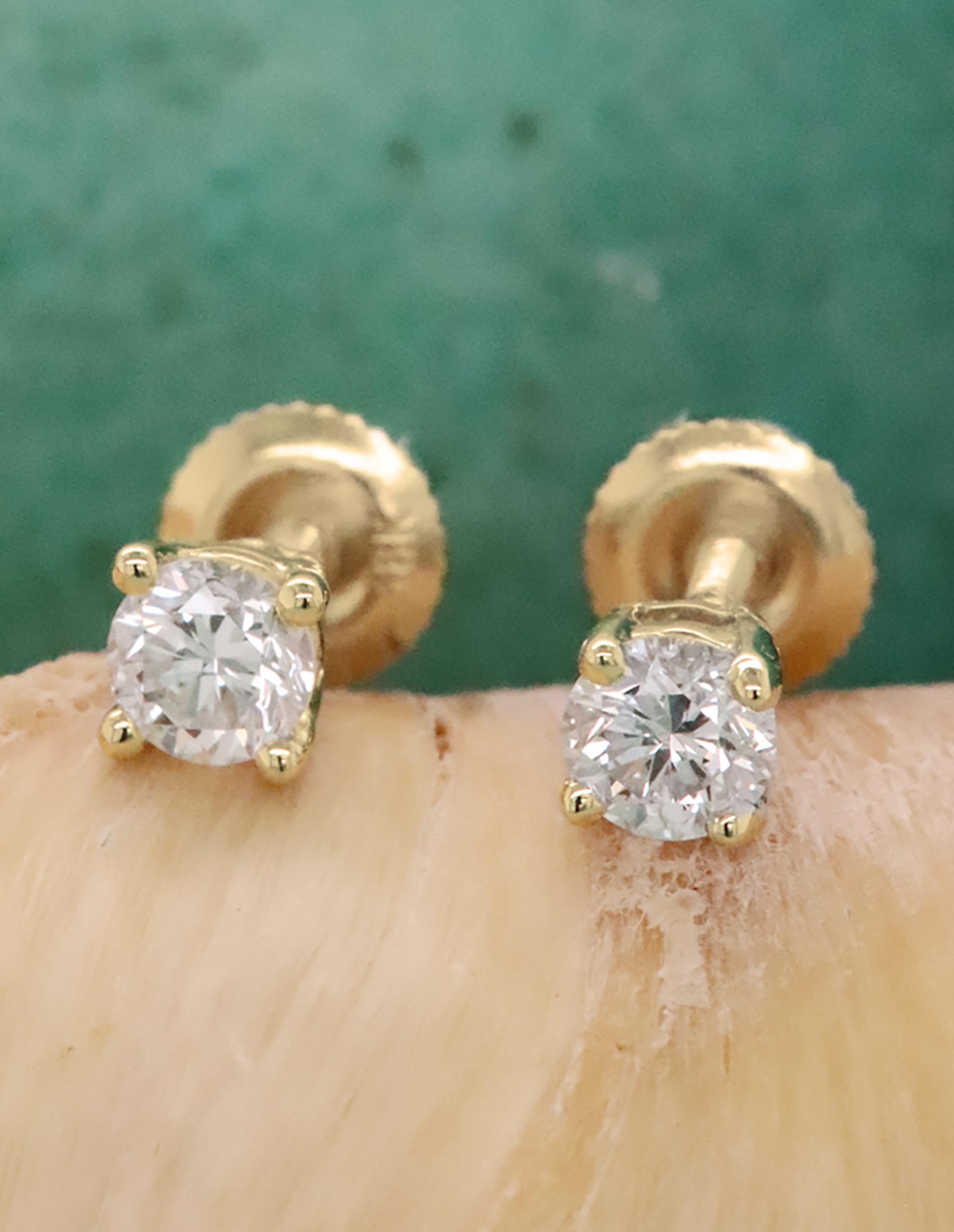 IGI Certified Lab Grown White Diamond Stud Earrings for Women - 18K Solid Gold Screw Back Earrings | Dazzlingrock Collection | Perfect for Weddings, Anniversaries & Special Occasions