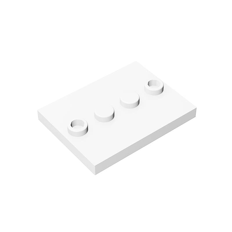 Gobricks GDS-980 Modified 3x4 Lego-Compatible Building Block with 4 Studs Center - White (20 Pieces) - Perfect for MOC Models, Technic Parts & Creative Construction Projects
