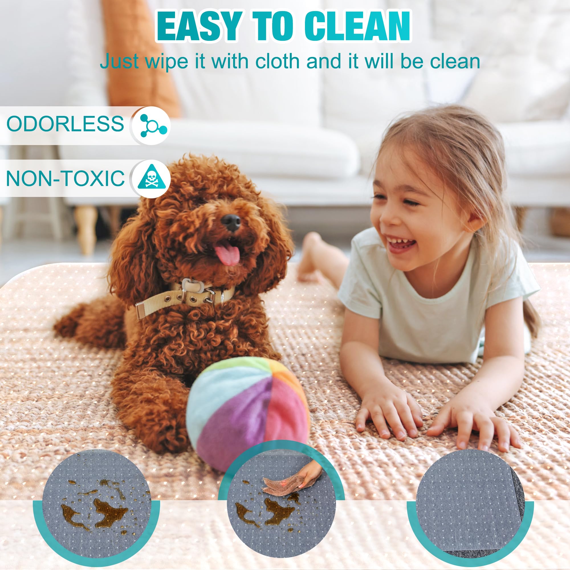 LeapYouth Clear Office Chair Mat for Carpets - Thick & Sturdy Desk Floor Protector for Low, Flat & No Pile Carpeted Floors - 48