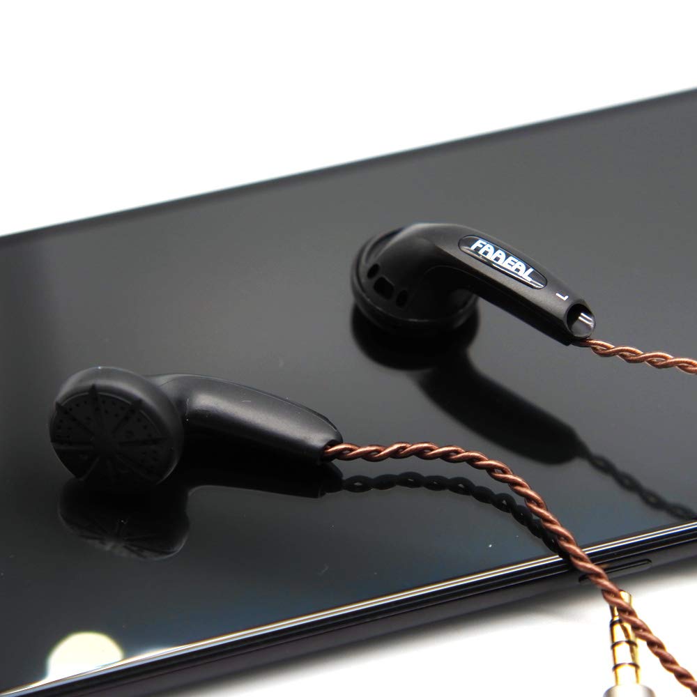 FAAEAL Iris 2.0 Wired Headphones No Mic - 3.5mm Audio Earphones with Dynamic Crystal Clear Sound & Deep Bass - Durable Earbuds for Smartphones, PC, Tablet, Laptop, Music Listening, Gaming & Travel (Black)