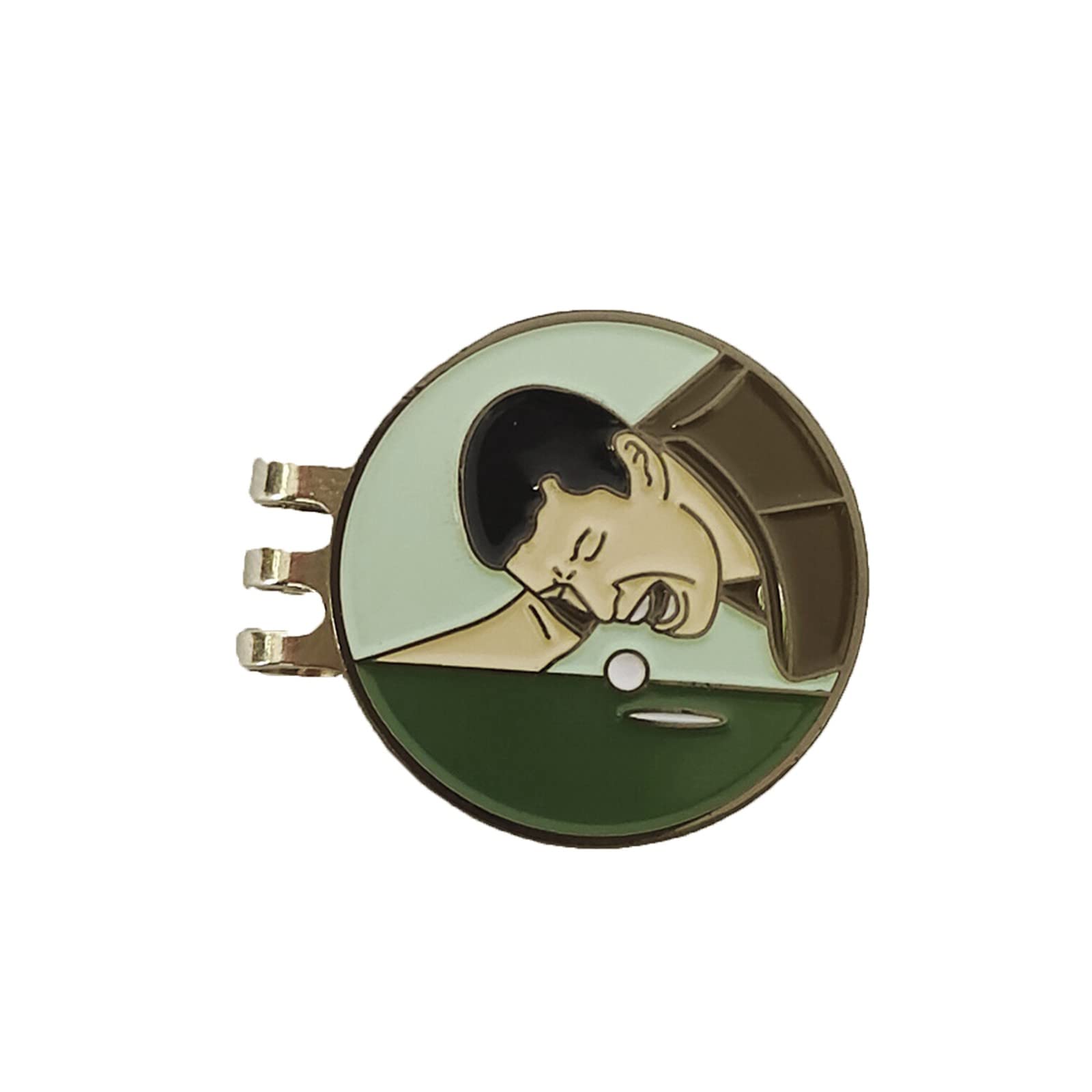 Funny Happy Ball Position Marker with Hat Clip - Metal Golf Ball Marker & Gypsophila Hair Accessory - Perfect for Golfers & Fashion Lovers (Silver, One Size) - Great for Golf Games, Parties & Everyday Fashion Accessories