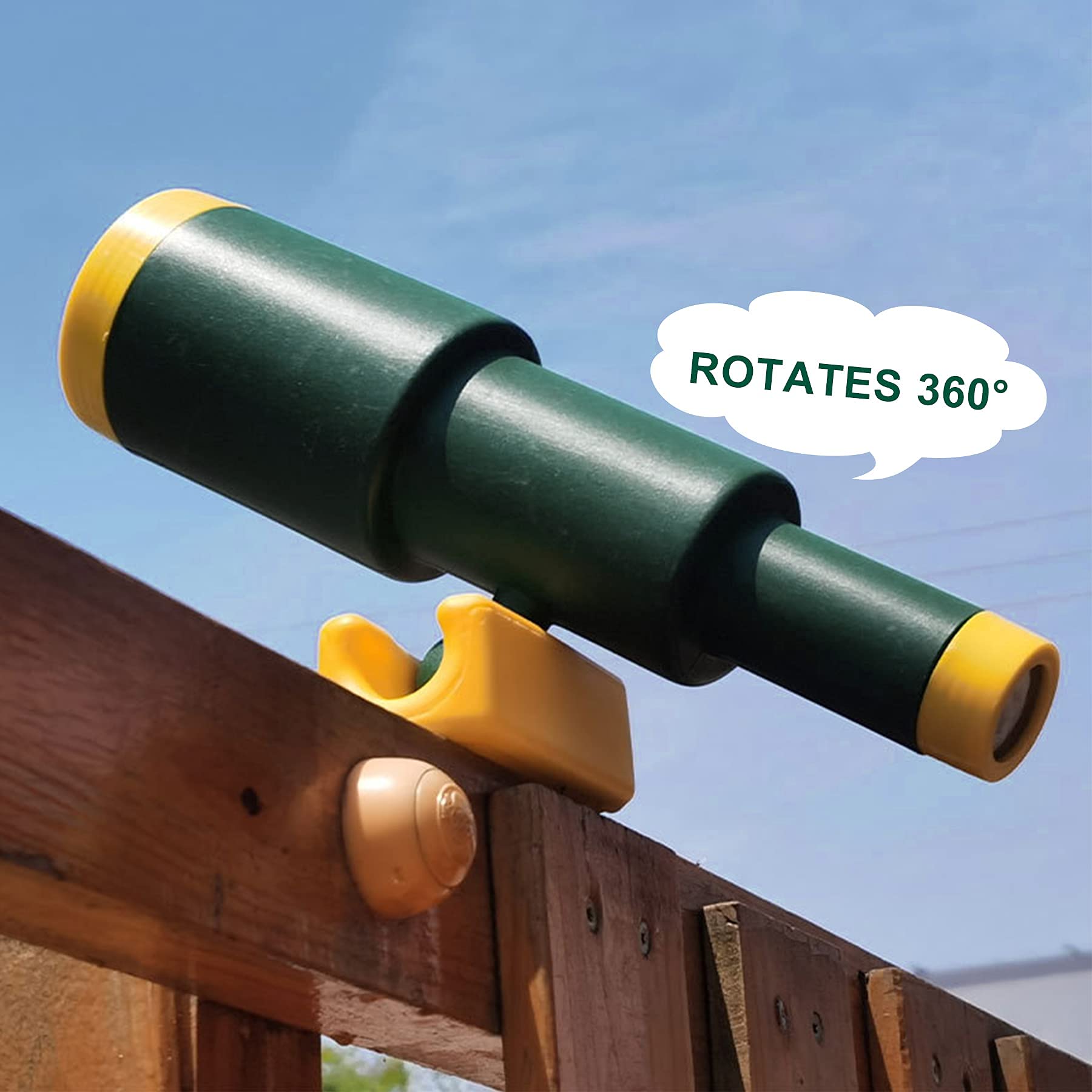 **RedSwing Kids Playground Accessories - Outdoor Swing Set Attachments with Pirate Ship Wheel, Toy Telescope, Telephone & Safety Handles (Yellow & Green) - Fun Backyard & Park Play Equipment for Toddlers & Children**
