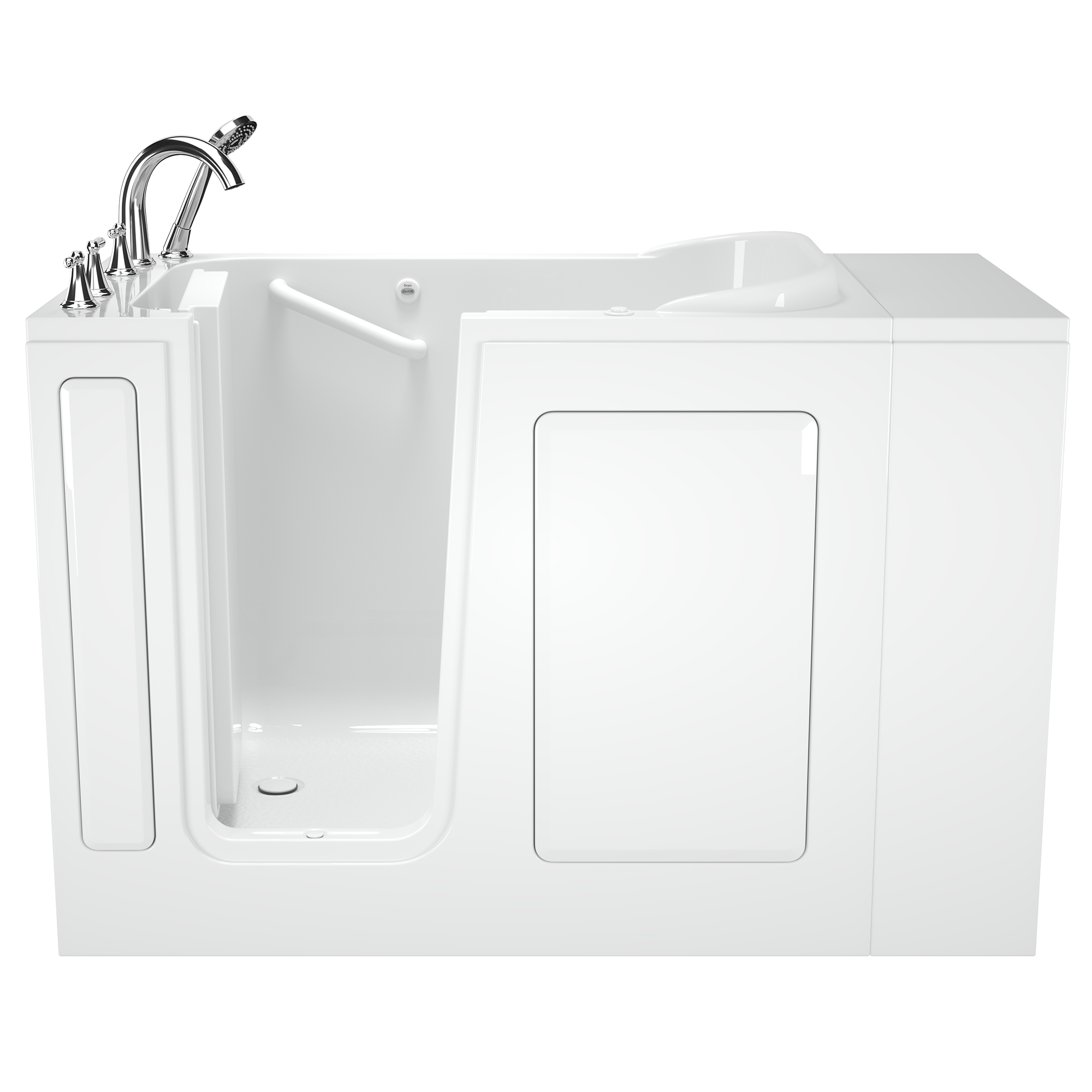 28x48 Inch Gelcoat Walk-in Bathtub with Whirlpool System - Left Hand Door & Drain - Ideal for Elderly & Mobility Needs - Spa Relaxation at Home