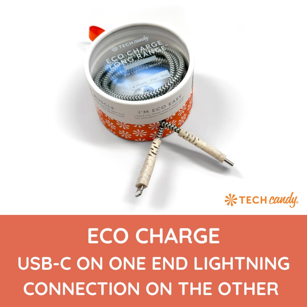 Eco-Friendly USB-C to Lightning Cable 6ft - Wheat Straw Braided, Fast Charging Cord for iPhone, iPad - Durable & Flexible for Home, Office, Travel Use