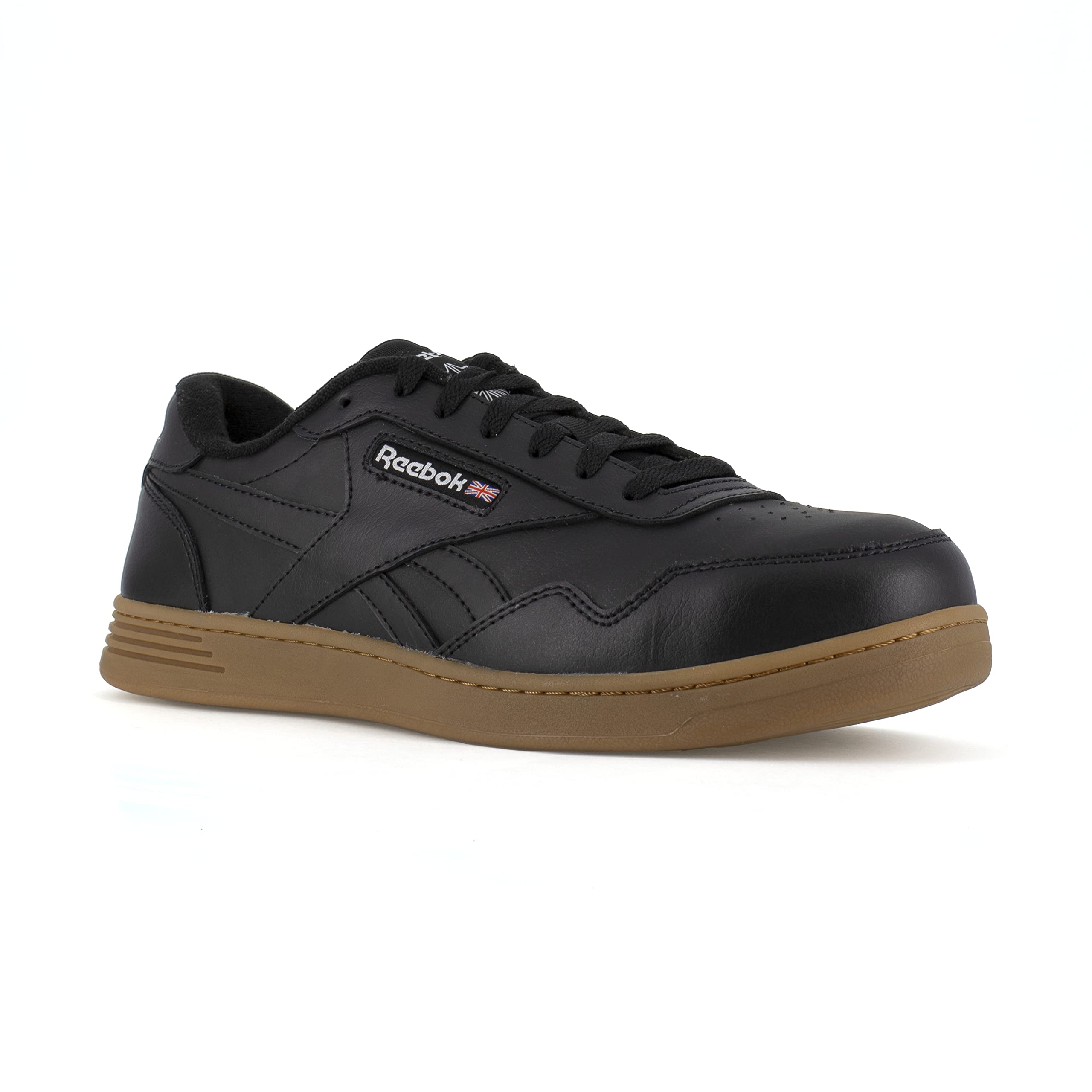 Reebok Men's RB4154 Club MEMT Classic Work Sneaker - Black & Gum Safety Shoes for Men | Comfortable & Durable Work Sneakers for Construction, Warehouse & Industrial Use
