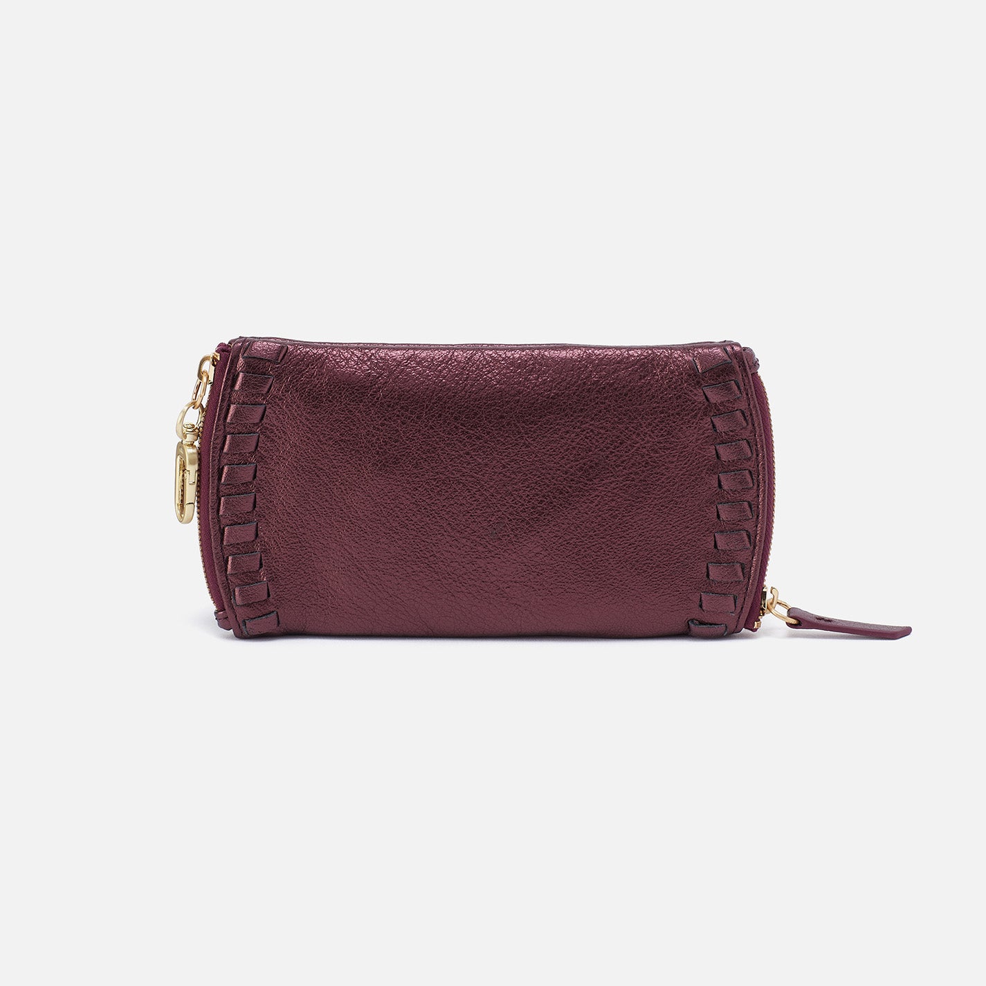 Premium Metallic Leather Double Eyeglass Case - Frosted Plum | Stylish Protective Eyewear Storage for Travel, Work & Everyday Use