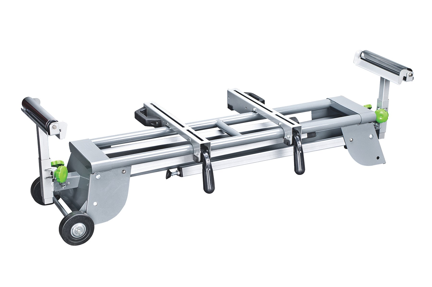 Genesis GMSS400W Heavy-Duty Folding Miter Saw Stand - Universal Quick-Release Mounting Brackets, Tool-Free Adjustments & Wheels - All-Steel Construction for Woodworking & Construction Sites (Gray) - Perfect for DIY Projects, Carpentry & Professional Job Sites