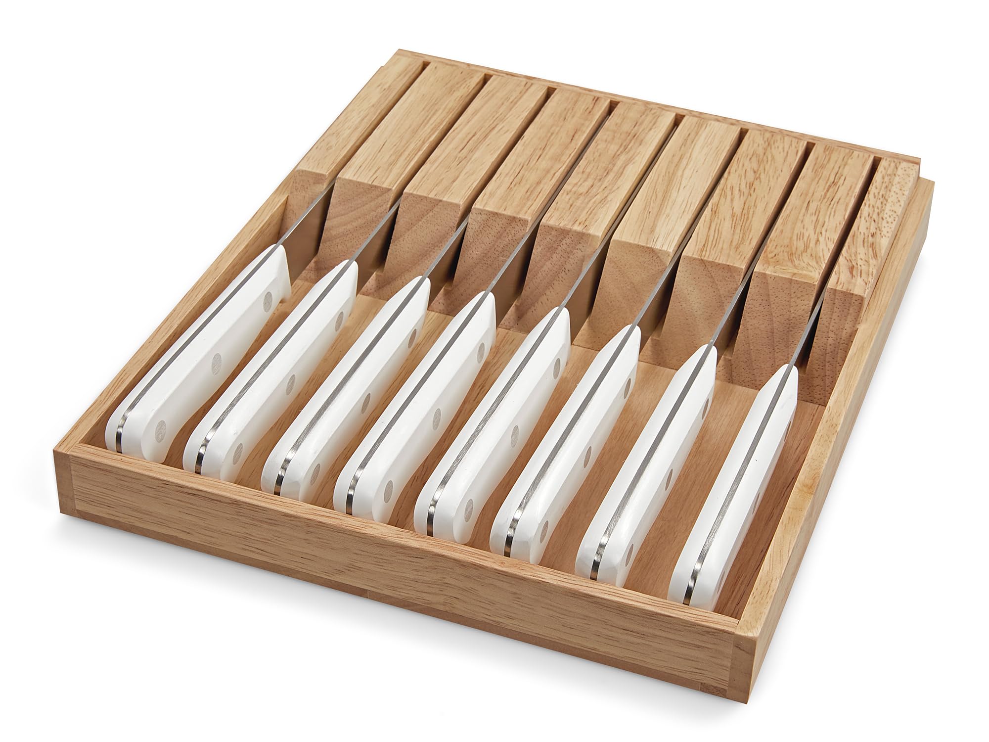 WÜSTHOF Gourmet 9-Piece White Steak Knife Set with In-Drawer Storage - Premium German Stainless Steel Knives for Steak Dinners, BBQ Parties & Fine Dining