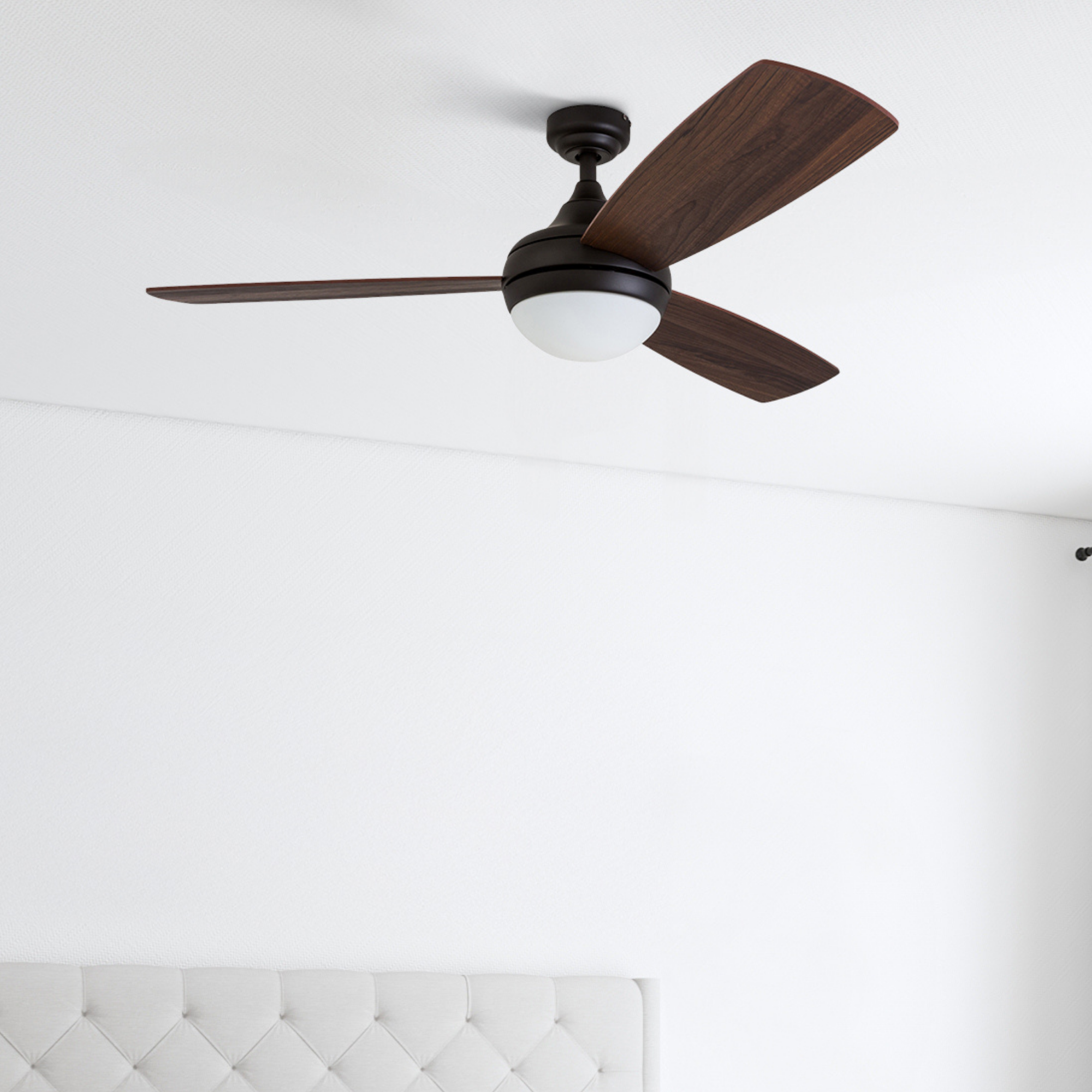 52 Inch Remote Control Ceiling Fan with Light - Espresso Brown Finish - Perfect for Living Room, Bedroom, and Office Spaces