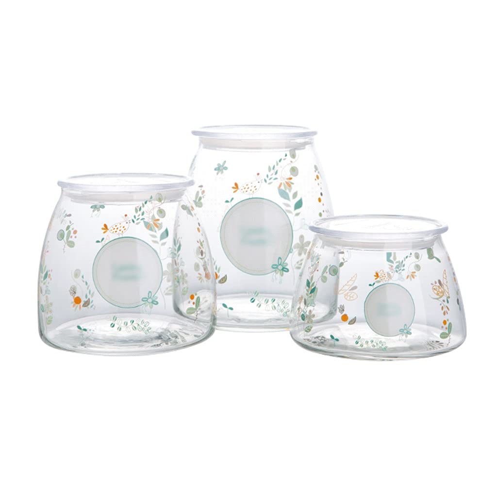 ZANZAN 3-Piece Glass Storage Jars with Airtight Lids - Clear Kitchen Canisters for Candy, Nuts, Sugar, Coffee & Spices | Perfect for Pantry Organization & Countertop Display (Set A)
