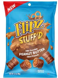 Flipz Stuff'D Milk Chocolate Peanut Butter Filled Pretzels - 3.5oz Bag | Sweet & Salty Snack for Parties, Movie Nights & On-the-Go Treats