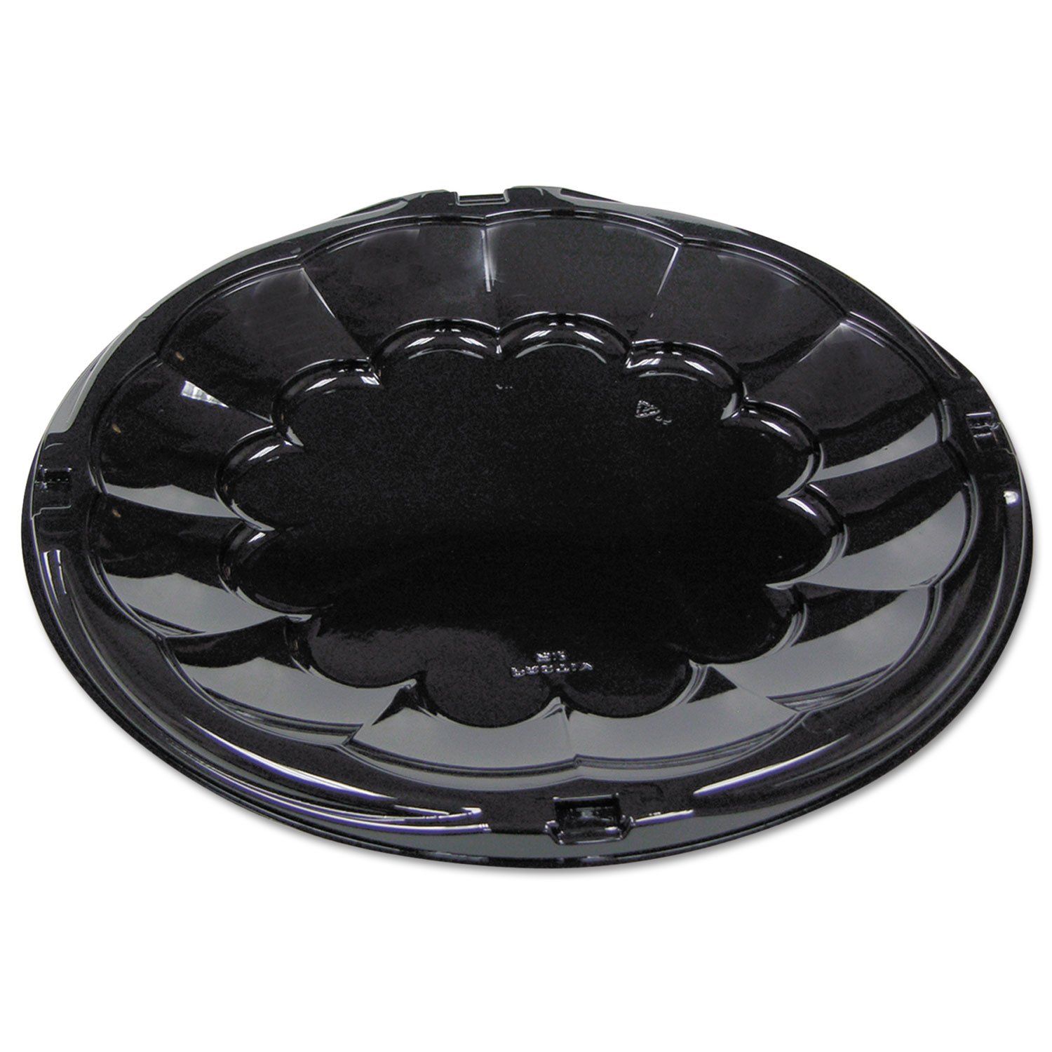Pactive PAC9812K Round Smartlock Caterware Trays - 12-Inch Diameter Black Disposable Food Containers (50-Pack) | Perfect for Catering, Parties, and Takeout Meals