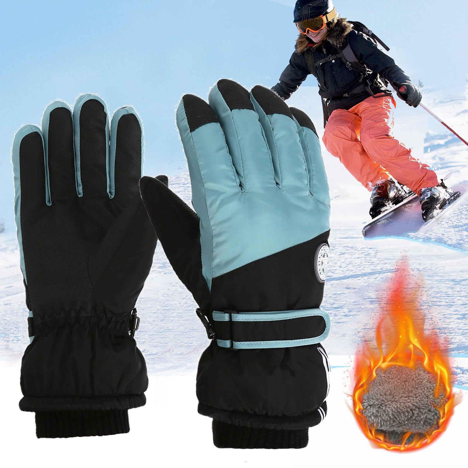 **Oelaio Windproof & Waterproof Winter Gloves for Men & Women - Thermal Insulated Ski Gloves for Cold Weather, Cycling, Snowboarding & Outdoor Activities**