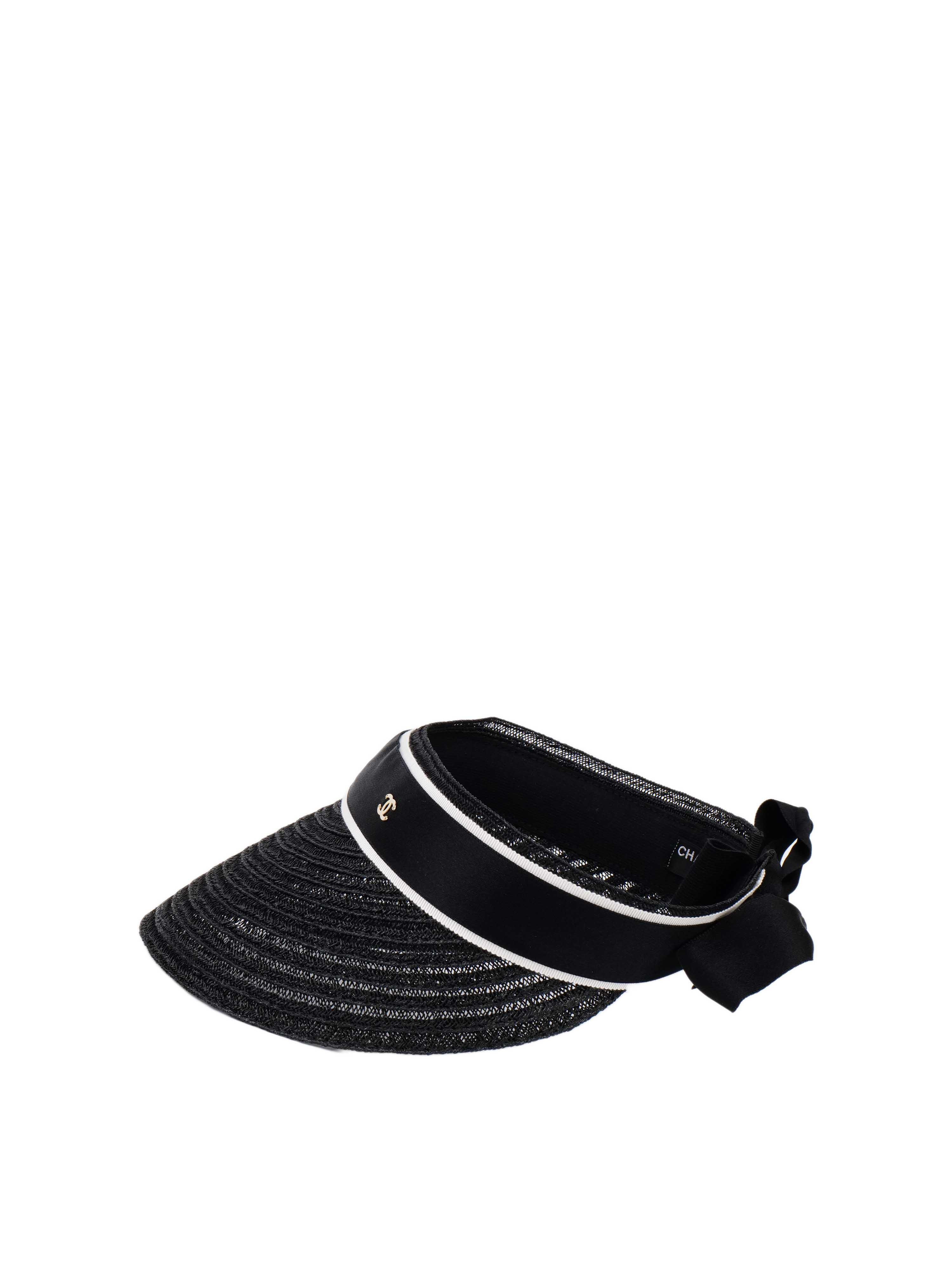 Chanel Black Sun Visor Hat for Women - UV Protection Summer Outdoor Sports Accessories | Perfect for Golf, Tennis, Beach & Driving