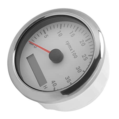 85mm Anti-Fog Tachometer Gauge with 7-Color Backlight - 9-32V Dustproof Marine Tachometer for Boats, Yachts & RVs (White) | Perfect for Speed Monitoring on Watercraft & Recreational Vehicles