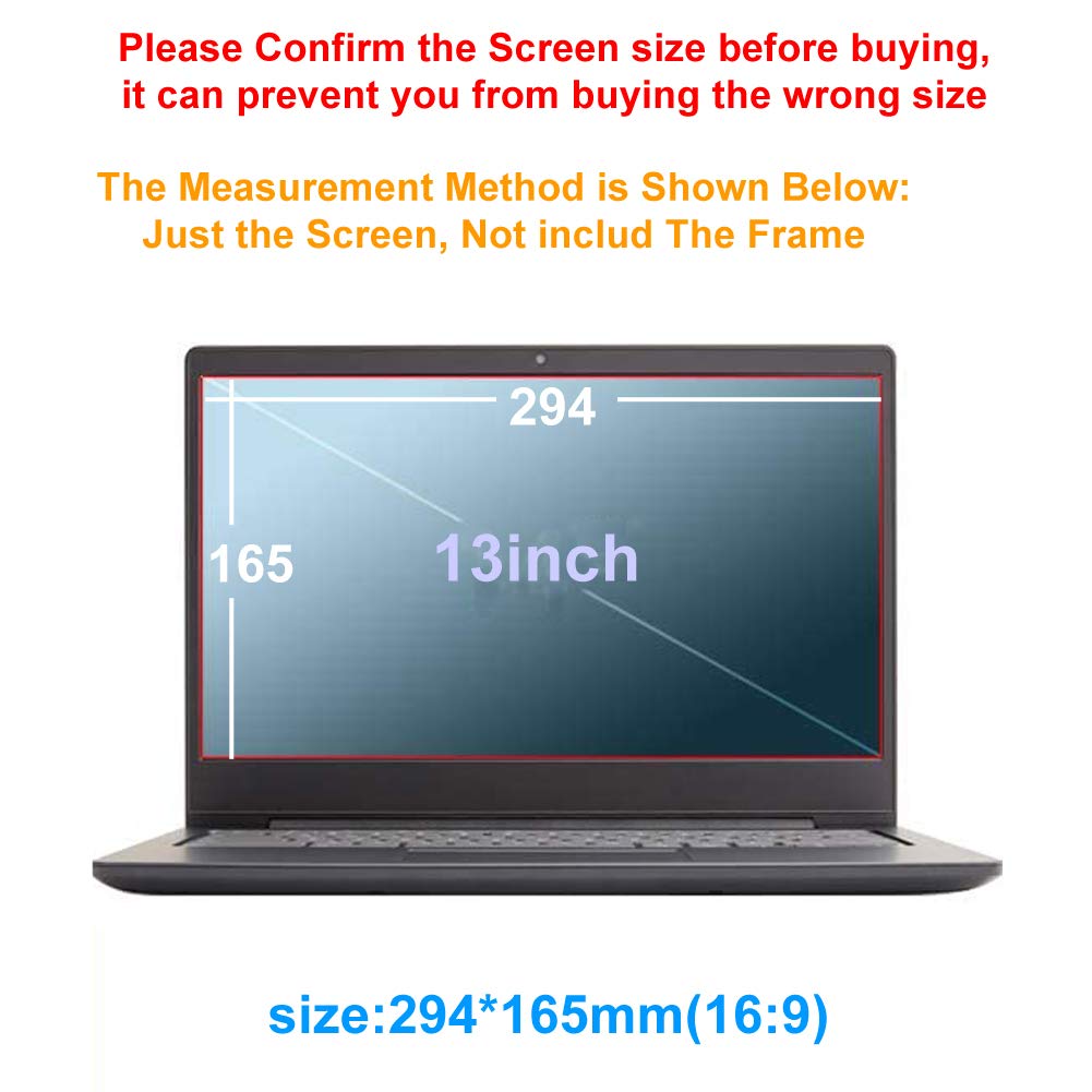 13 Inch Anti Glare Anti Blue Light Laptop Screen Protector | Eye Protection for 16:9 Display | Perfect for Office Work, Online Classes & Gaming