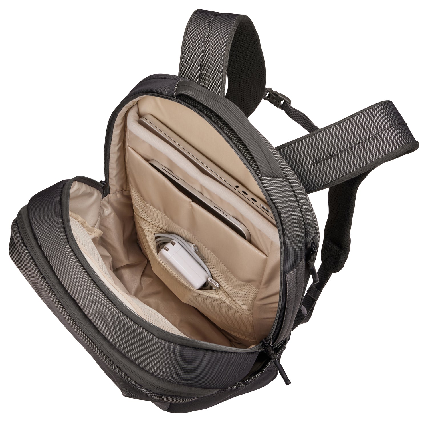 Thule Subterra 2 27L Laptop Backpack - Durable Travel & Work Backpack for Men & Women, Water-Resistant Vetiver Gray - Perfect for Commuting, Business Trips & College Use
