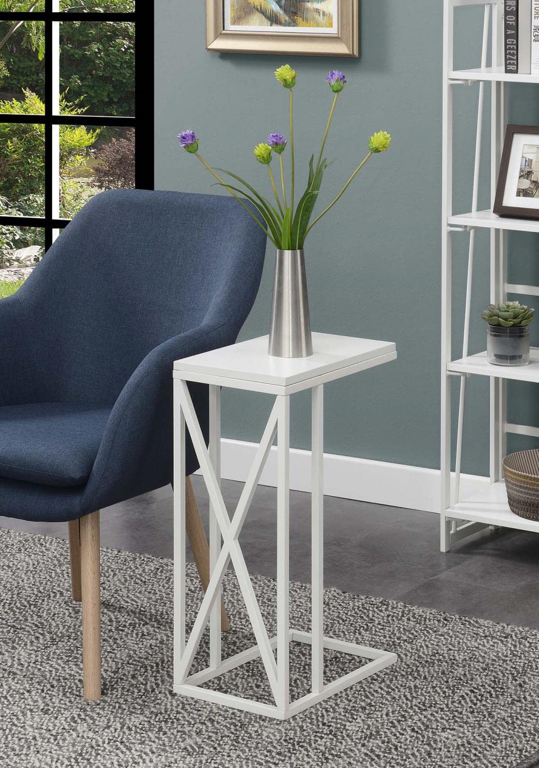 Convenience Concepts Tucson End Table, Side Table & Nesting Table Set - White Finish for Living Room, Bedroom & Office Furniture Decor