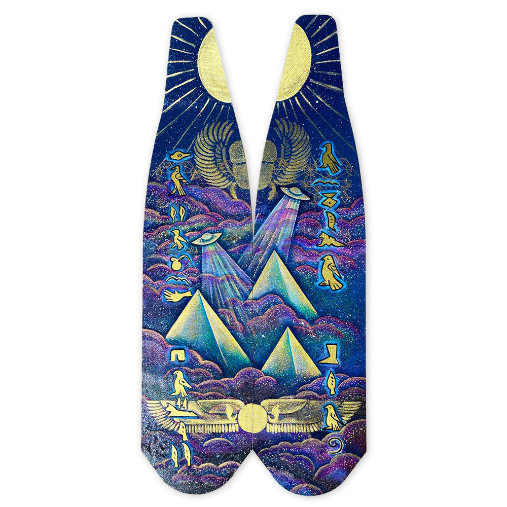 Custom Hand-Painted Free Diving Carbon Fin Blades by Naomi Gittoes | Professional Scuba & Spearfishing Gear for Ocean Adventures