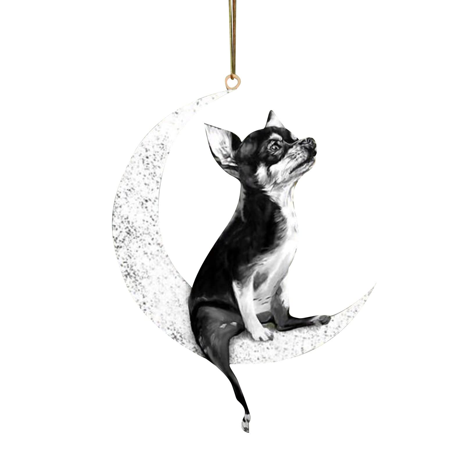 Green Dog Pendant Christmas Ornament - Creative Sitting Moon String Hangers for Tree Decorations, Perfect Holiday Gifts for Lovers, Kids & Family (Ideal for Christmas Trees, Home Decor, Holiday Parties & Gift Exchanges)