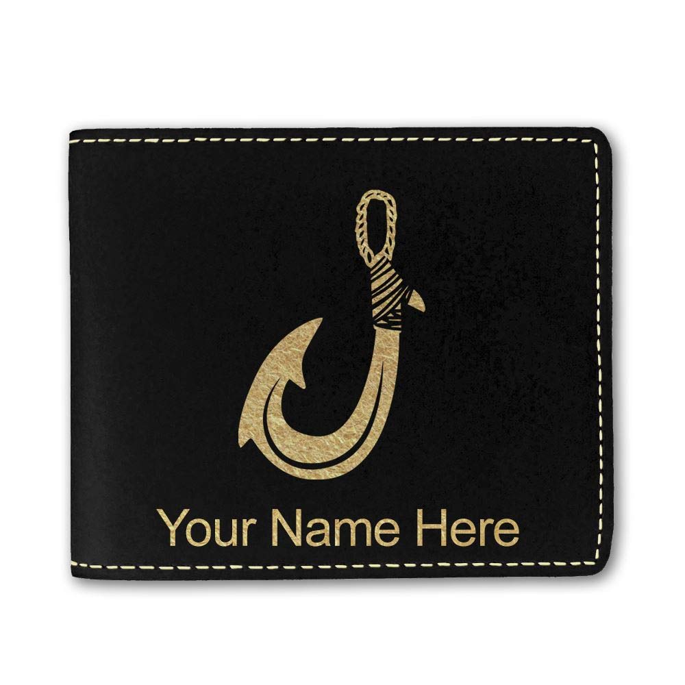 Stylish Faux Leather Wallet with Hawaiian Fish Hook Design - Custom Engraving Available | Perfect Gift for Men & Women, Travel & Everyday Use