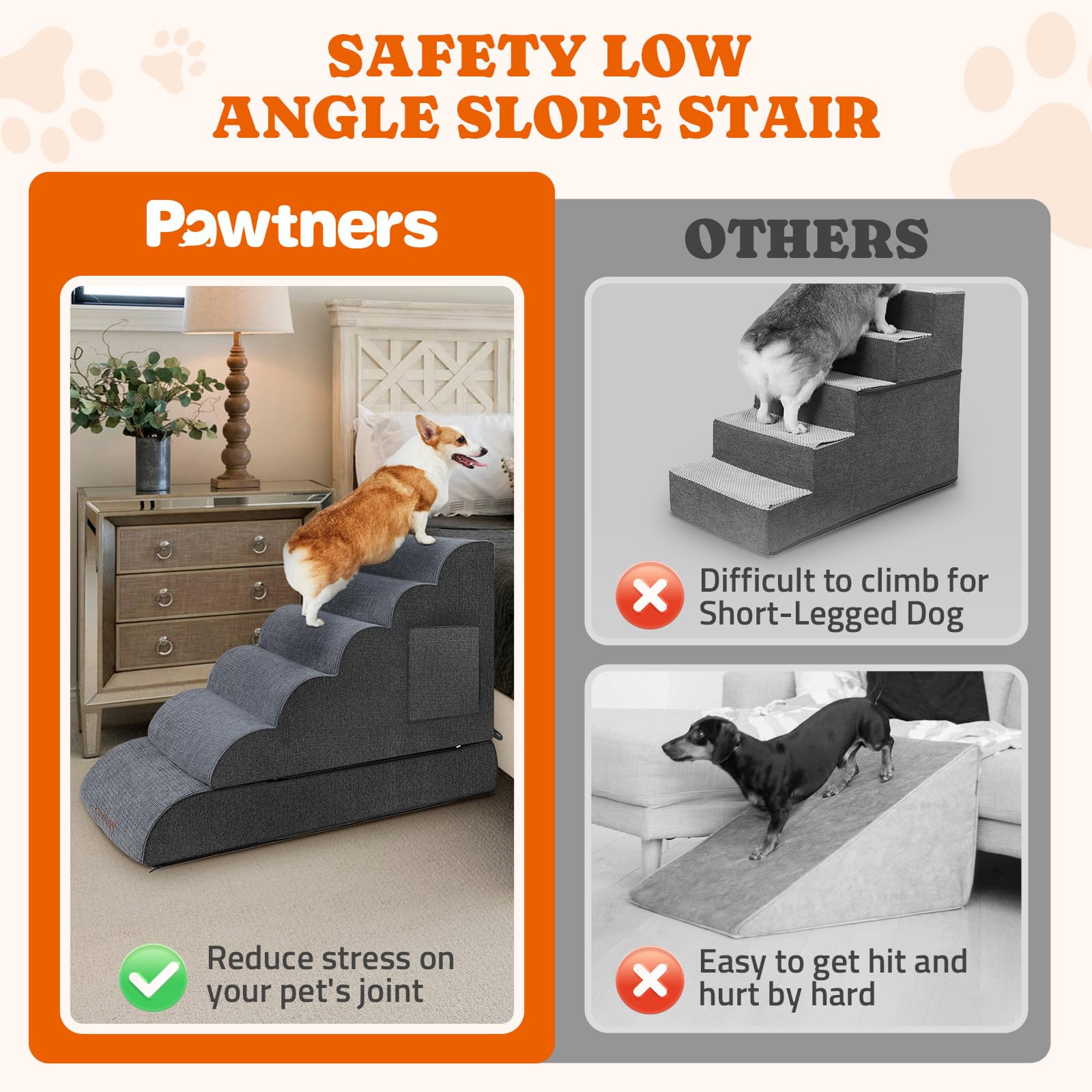 Foam Pet Stairs for Dogs & Cats - 24