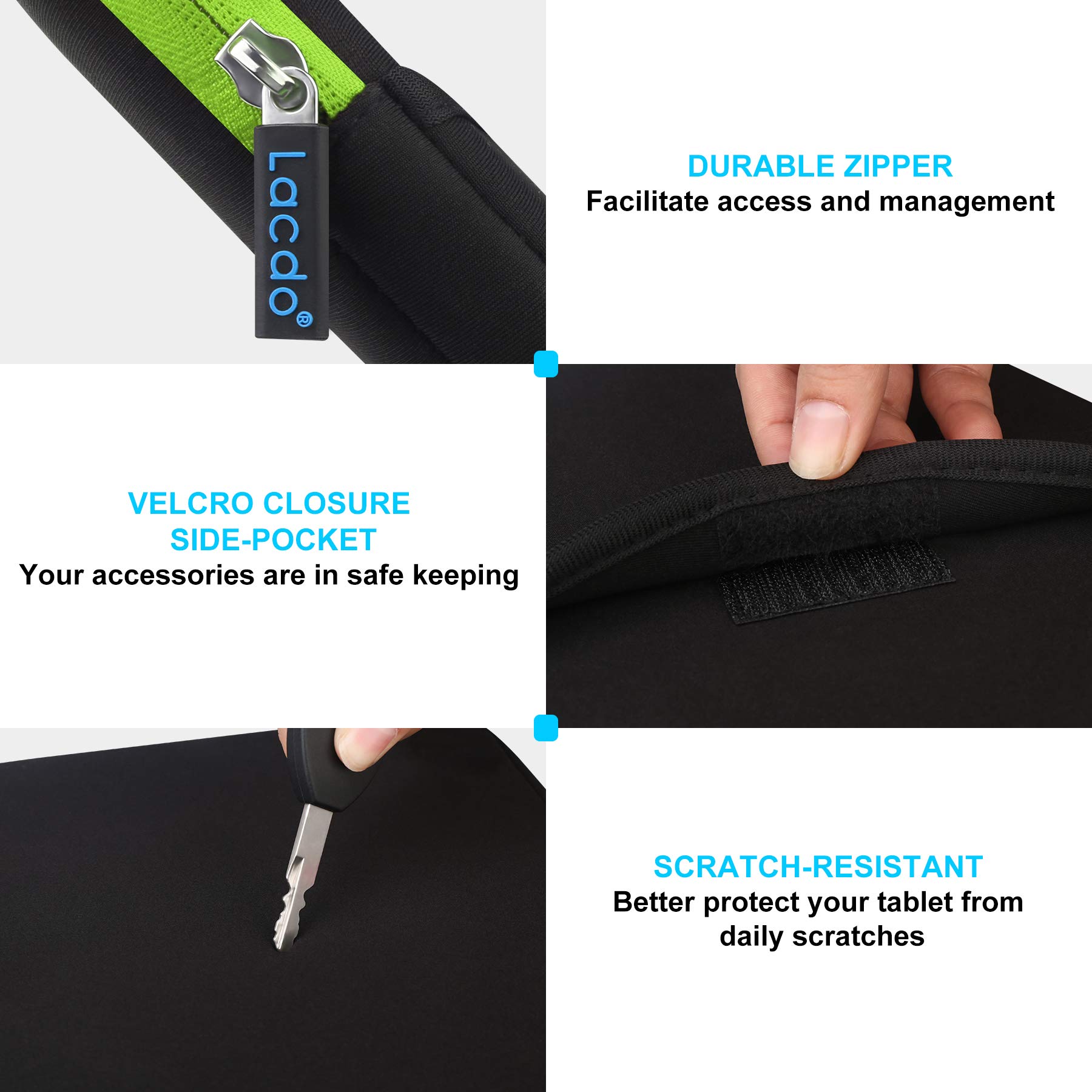 Lacdo 11 Inch Tablet Sleeve Case - Compatible with iPad Pro M4/Air M3 M2/A16, 10.9