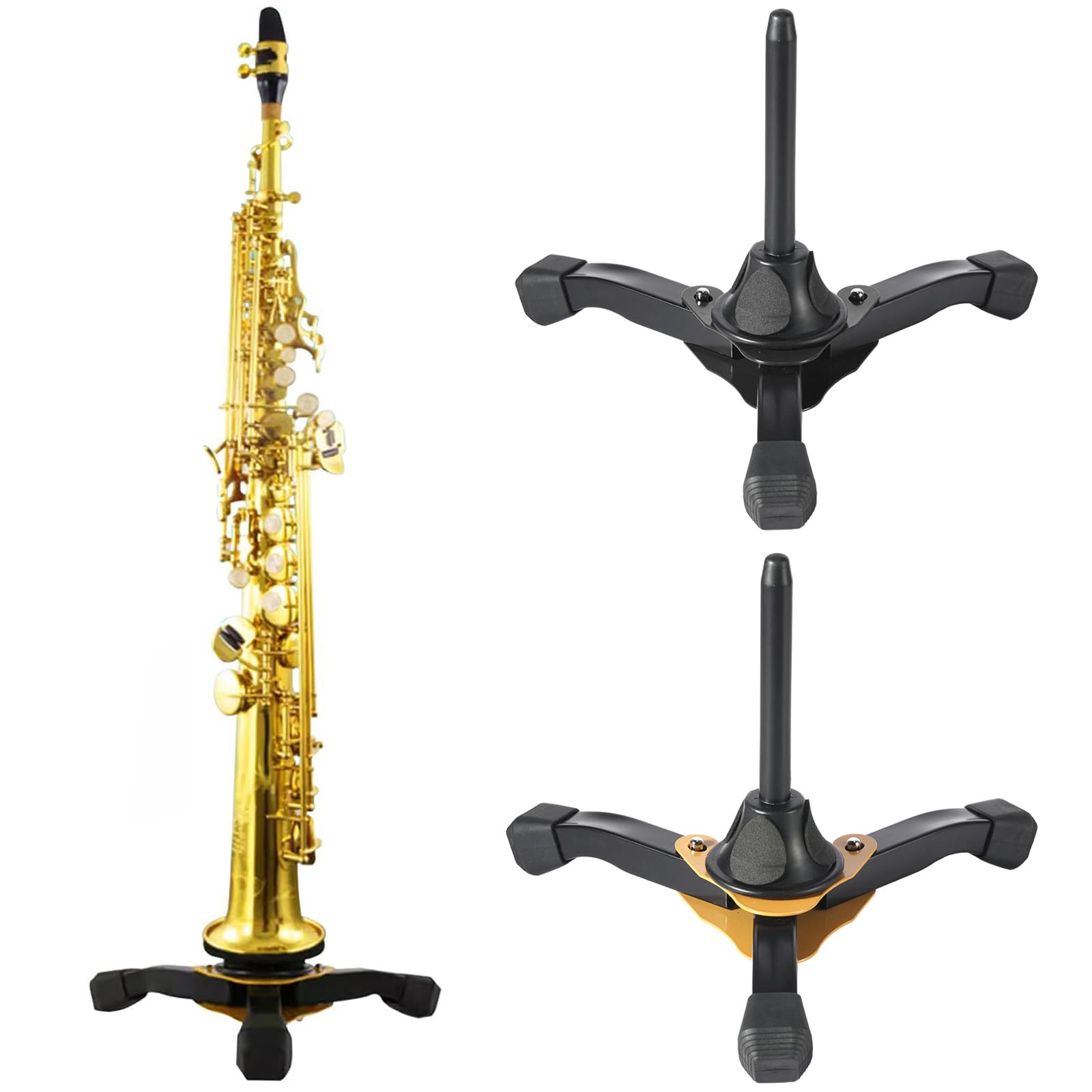 Portable Folding Wooden Clarinet & Flute Stand - Compact Tripod Design for Easy Storage & Travel - Perfect for Musicians, Students, and Performers