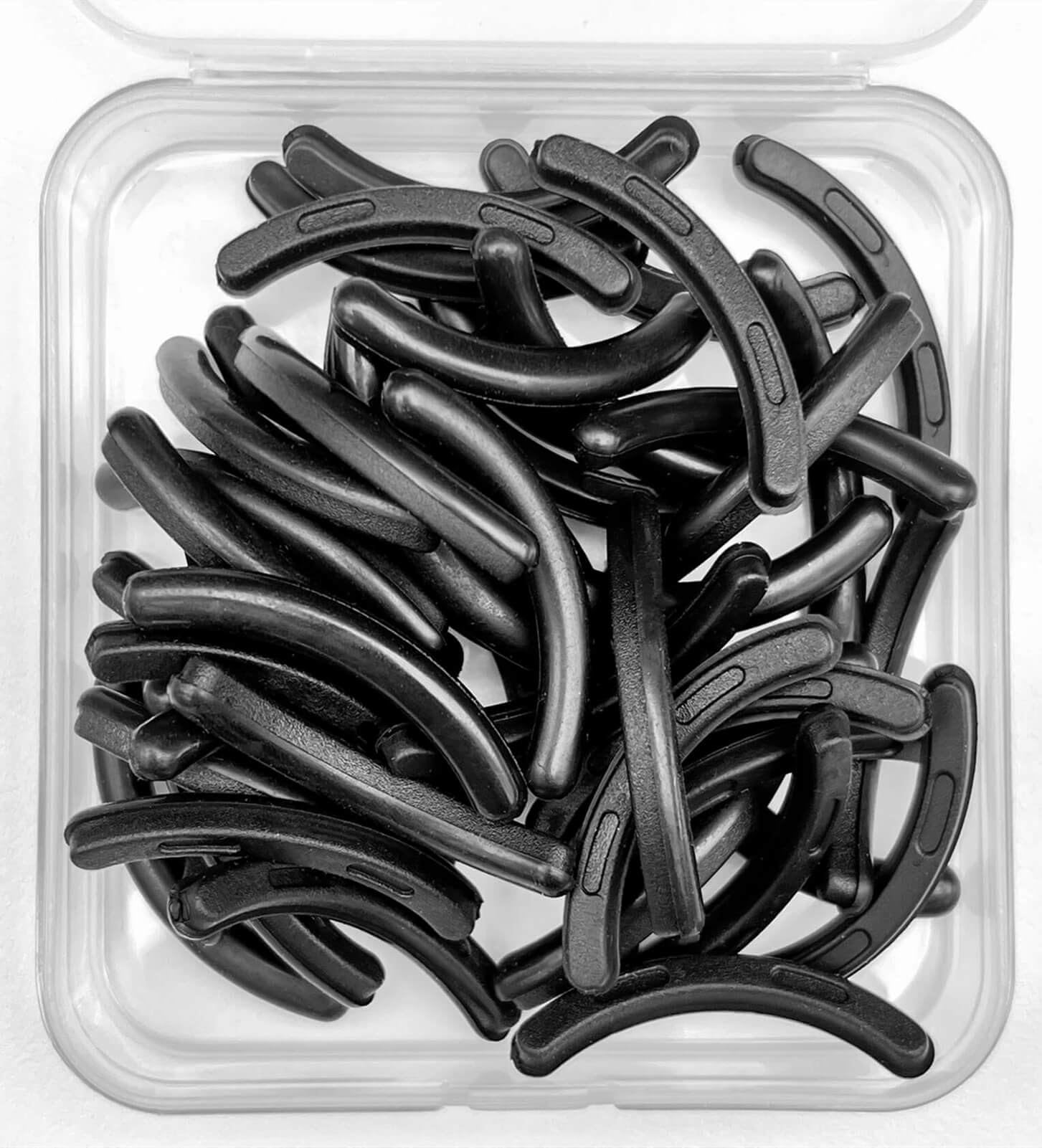 Yumflan 80 Pcs Eyelash Curler Refills - Universal Silicone Rubber Eyelash Curler Pads Replacement for All Eyelash Curlers (Black) | Perfect for Home, Salon & Travel Makeup Kit