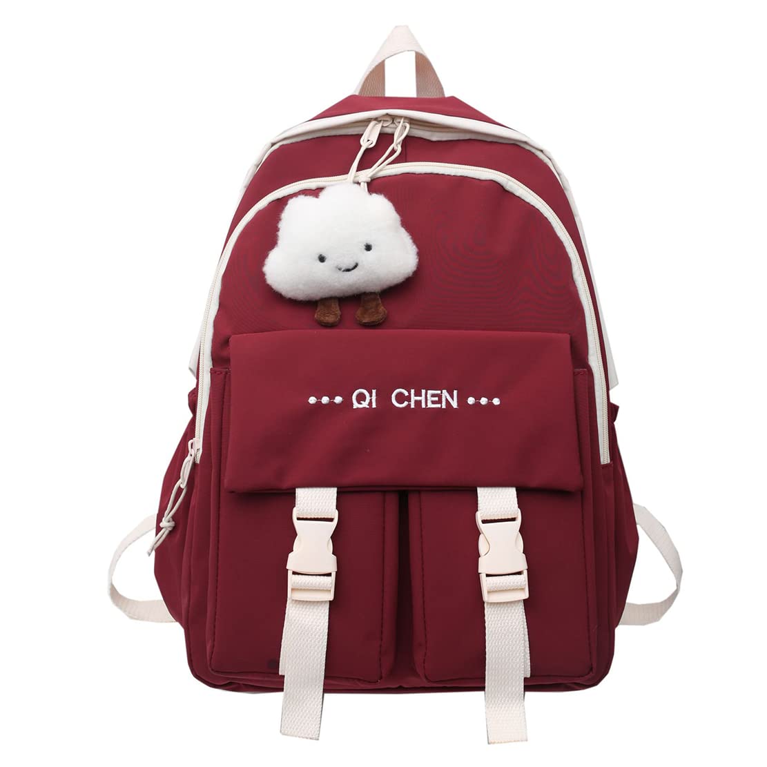 Cute Kawaii Backpack for Girls with Cloud Accessories - Aesthetic School Backpack for Teens | Perfect for School, Travel & Everyday Use