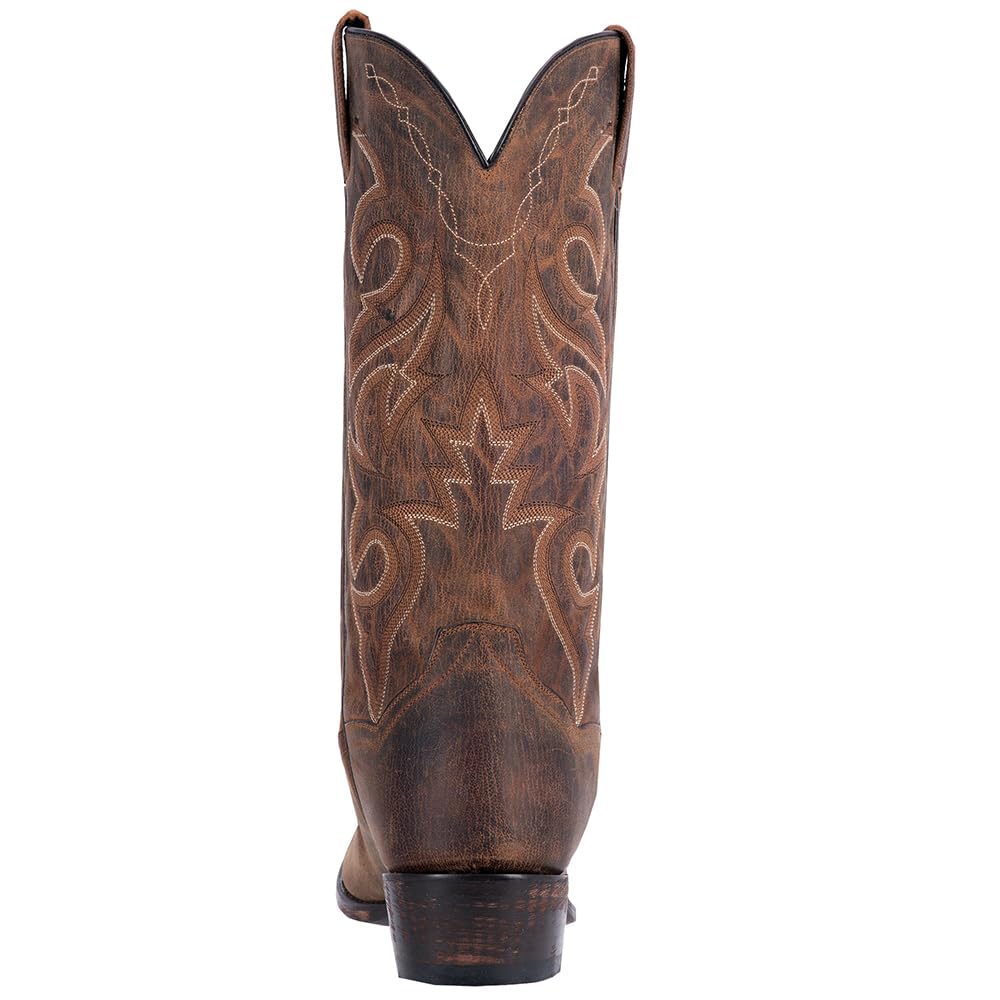 Dan Post Men's Milwaukee Embroidered Western Boots - Black Narrow Round Toe Mid Calf Casual Cowboy Boots for Work, Rodeo & Everyday Wear