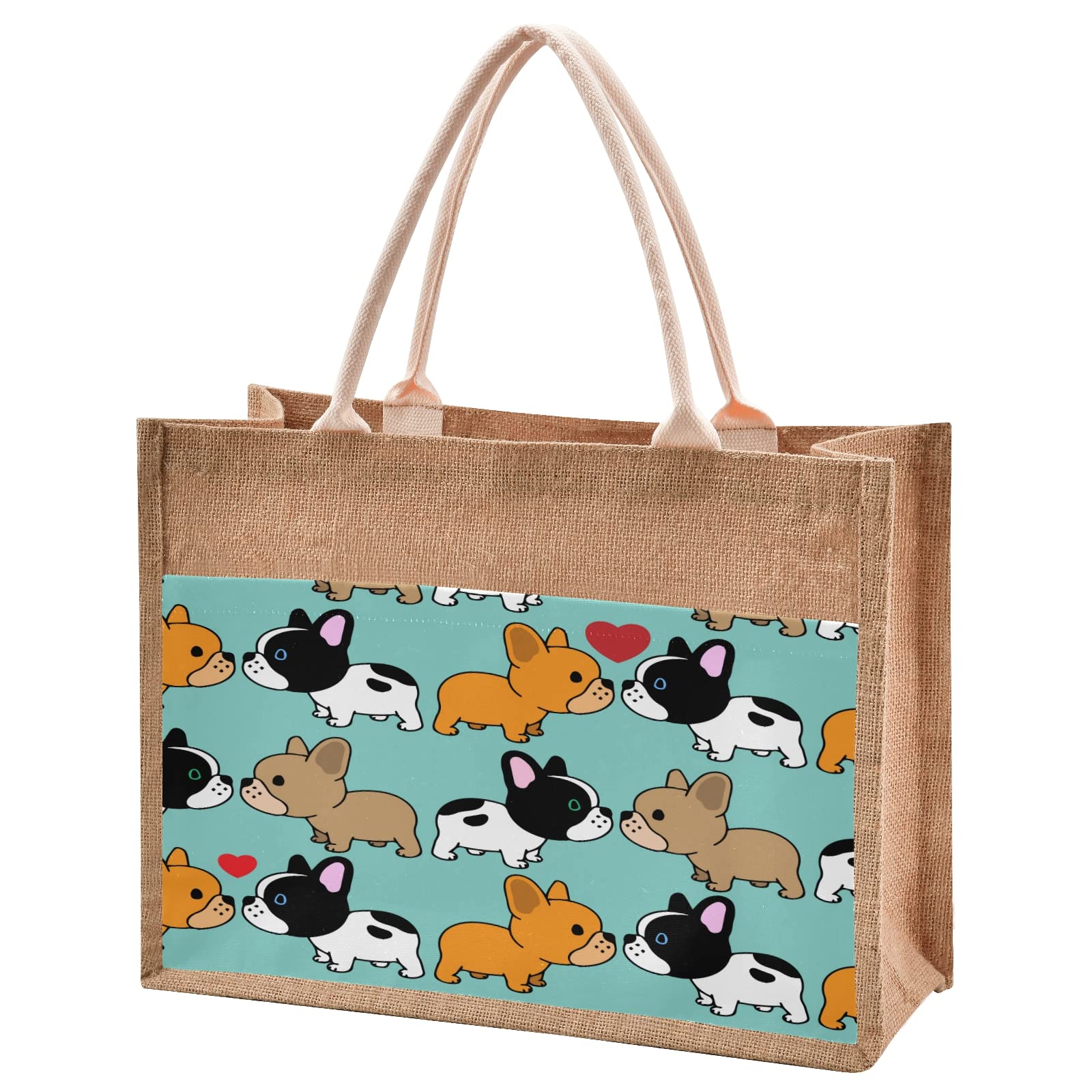 Eco-Friendly Small Burlap Tote Bag - Stylish Reusable Grocery Shopping Bag for Women | Perfect for Farmers Market, Beach Trips & Everyday Use