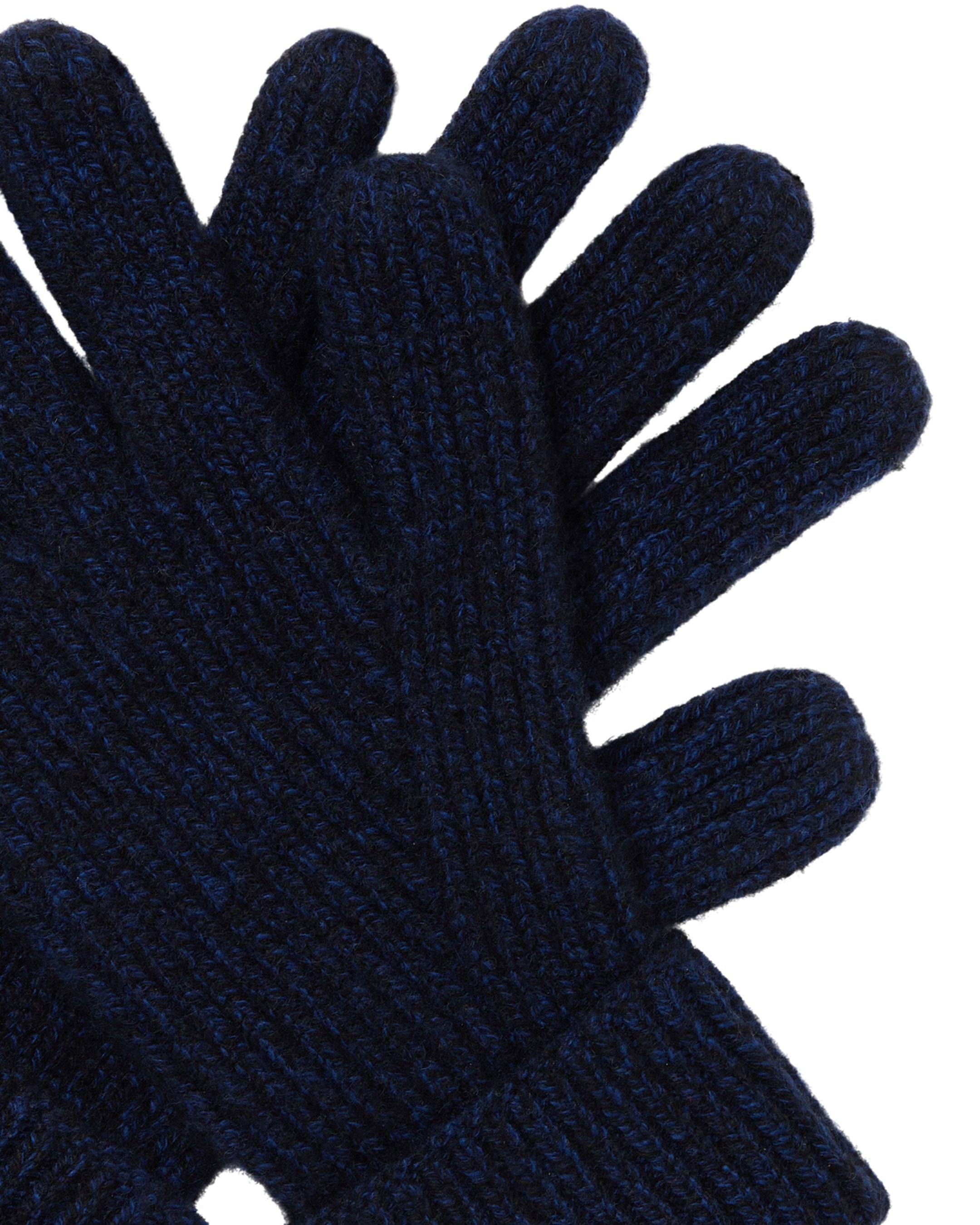 Premium Men's Ribbed Cashmere Gloves - Navy Blue Melange | Soft & Warm Winter Accessories for Outdoor Activities & Cold Weather