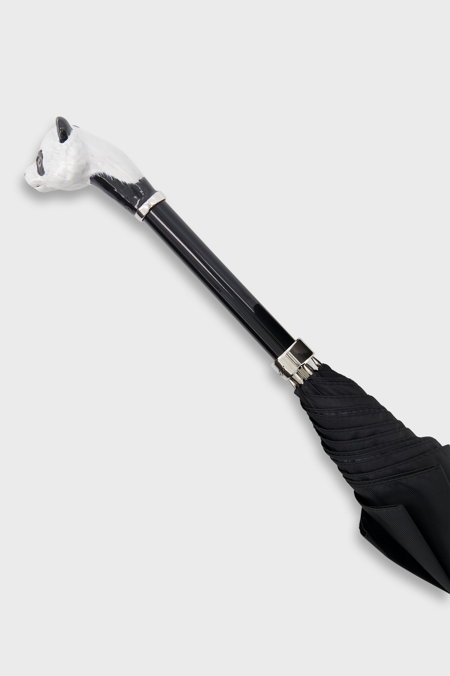 Pasotti Black Panda Umbrella - Stylish Waterproof Windproof Compact Folding Umbrella for Men & Women - Perfect for Rainy Days, Outdoor Events, and Fashion Accessories