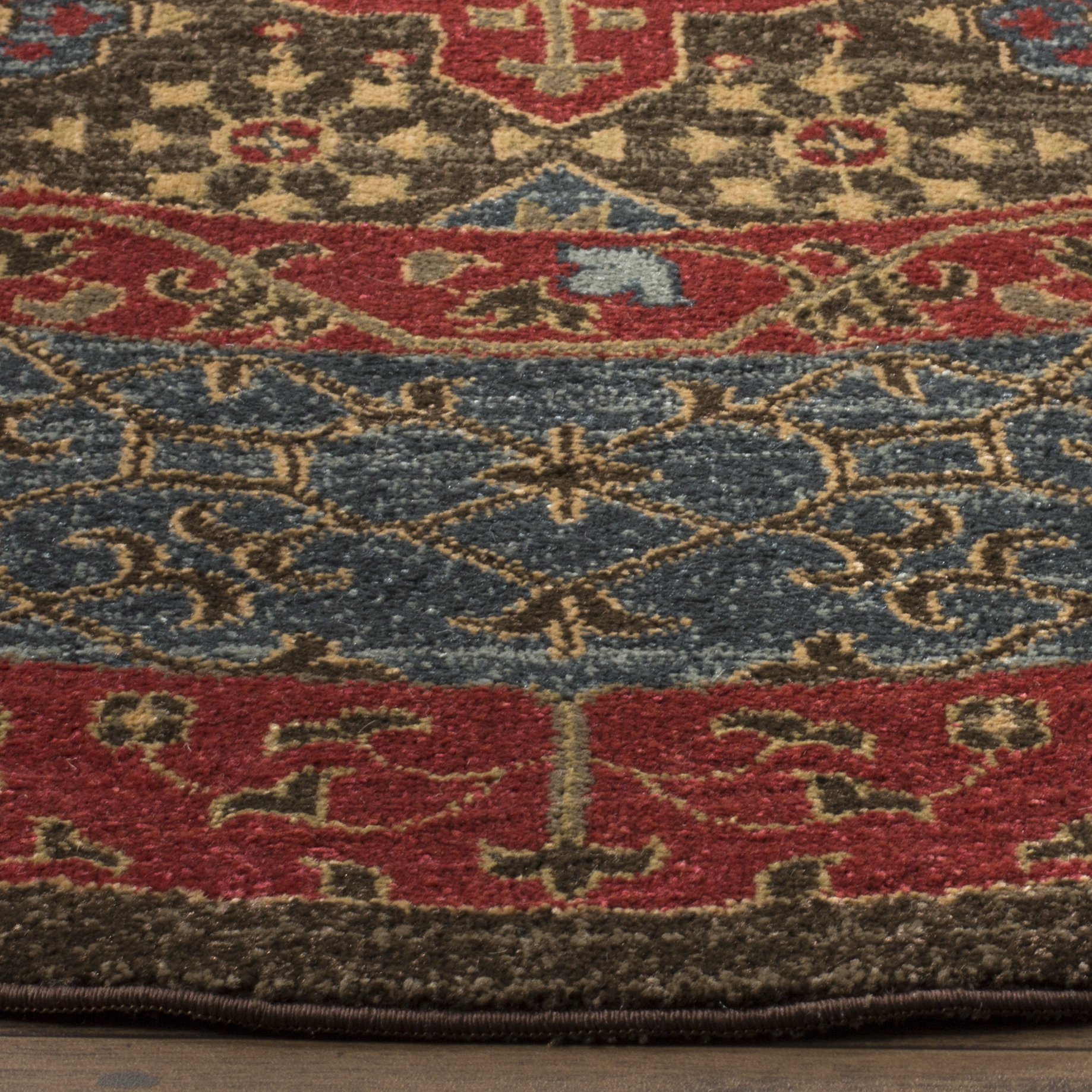 SAFAVIEH Mahal Collection 9' Round Navy Red Oriental Area Rug - Non-Shedding, Traditional Design for Dining Room, Living Room, Bedroom & Entryway | Perfect for Home Decor, Foyer & High Traffic Areas