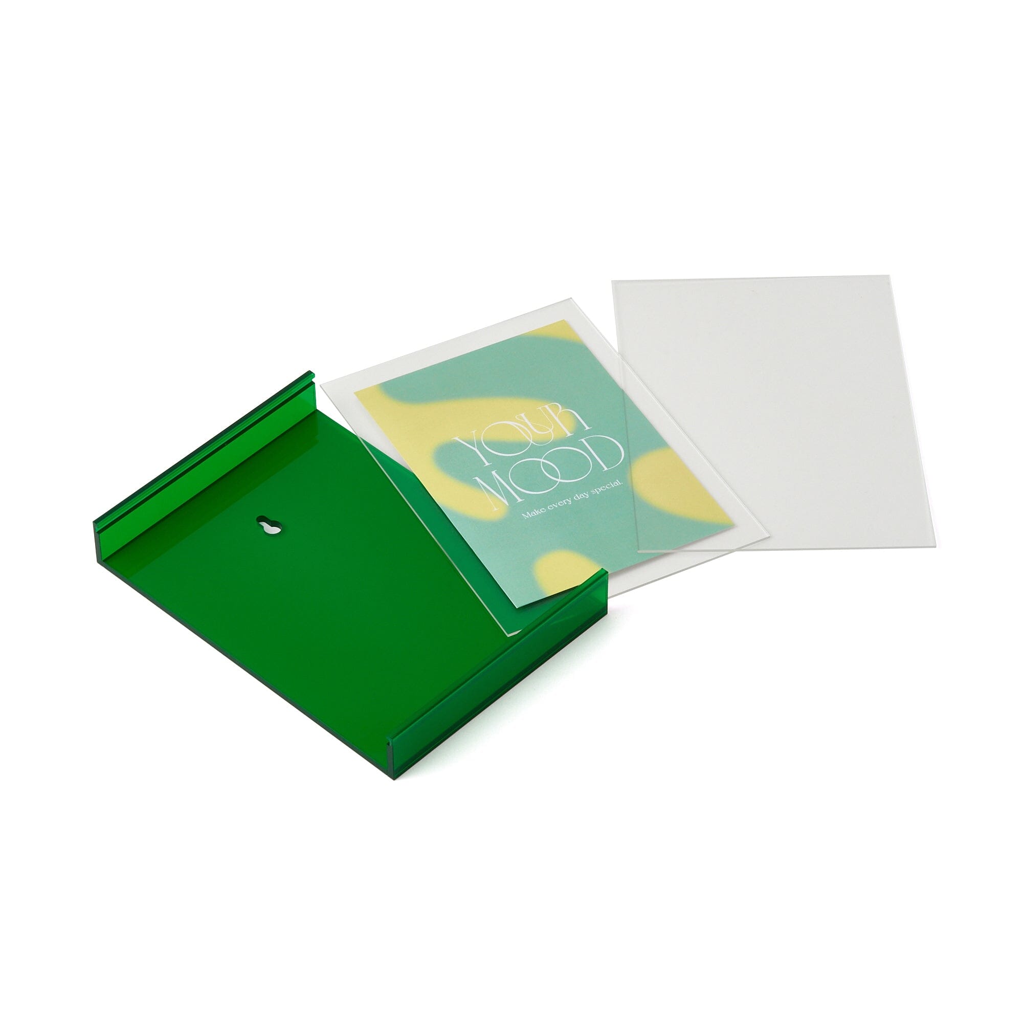 Vibrant Green Acrylic Display Frame Box - Large Size for Home Decor, Office Organization & Gift Packaging
