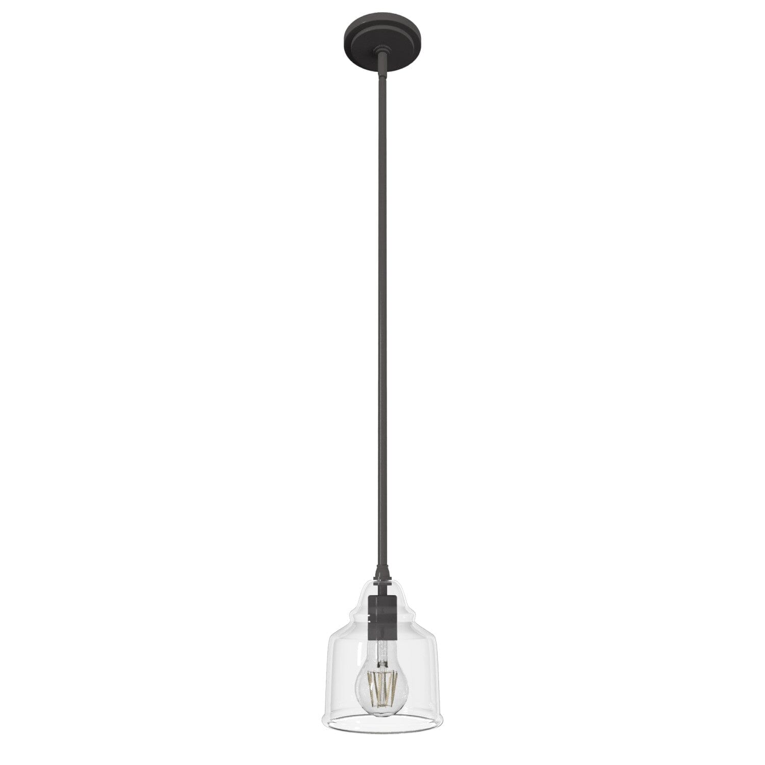 Dunshire Bell Clear Glass 6 Inch Mini Pendant Light Fixture - Perfect for Kitchen Island, Dining Room, or Entryway Lighting