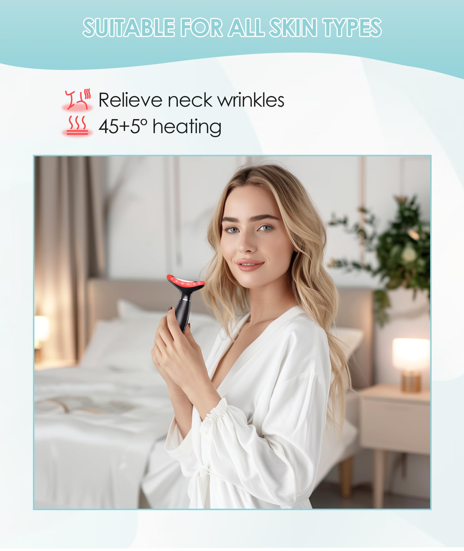 7-Color Vibrating Face Massager with Heating & Galvanic Therapy - Professional Skin Care Device for Wrinkles, Puffiness & Facial Contouring | At-Home Spa Treatment & Beauty Routine Essential