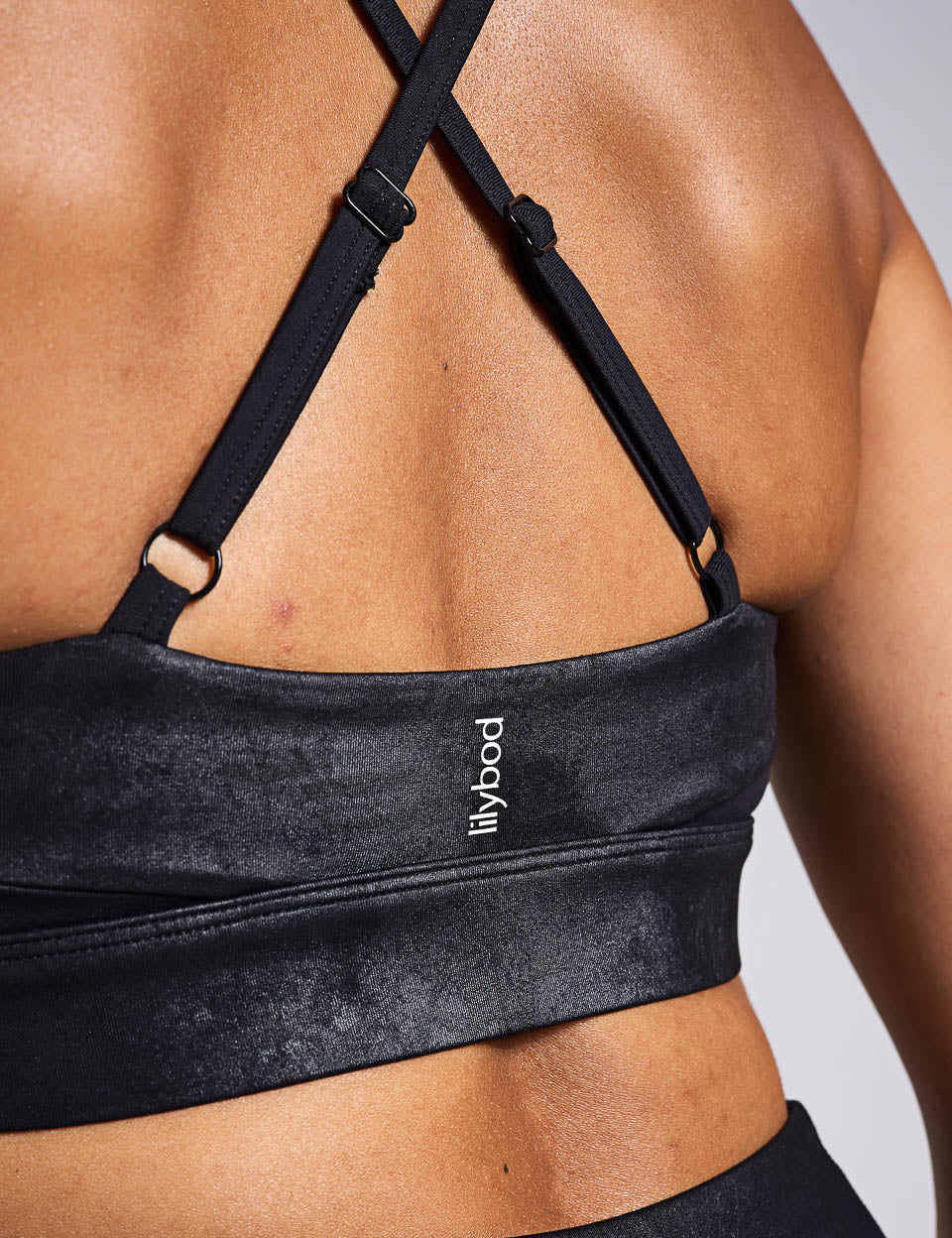 High Shine Sports Bra for Women - Animal Black Print - Moisture Wicking & Supportive Activewear for Running, Yoga & Gym Workouts